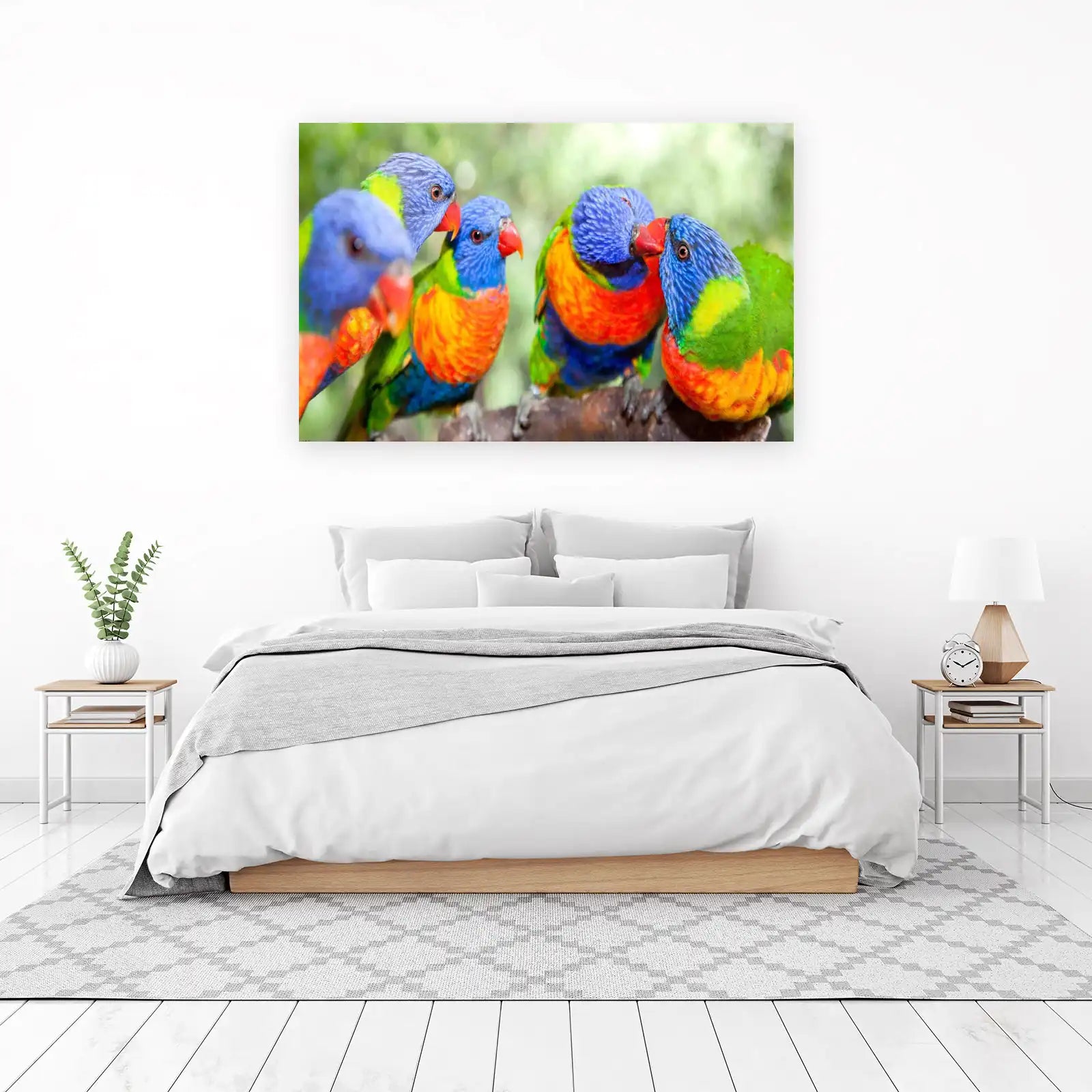 Rainbow Lorikeet Flock Vivid Colors Wall Art