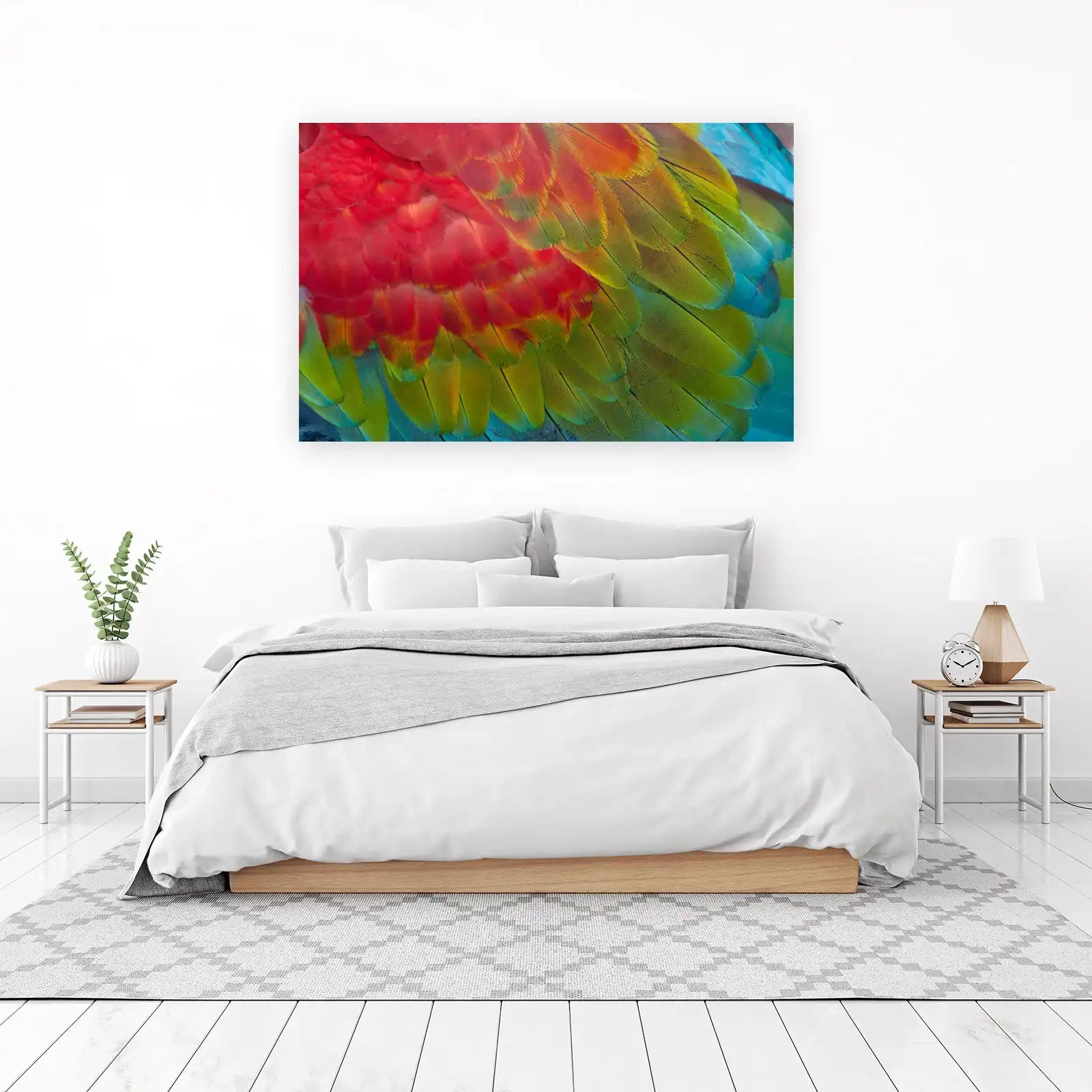 Vibrant Macaw Feathers Wall Art