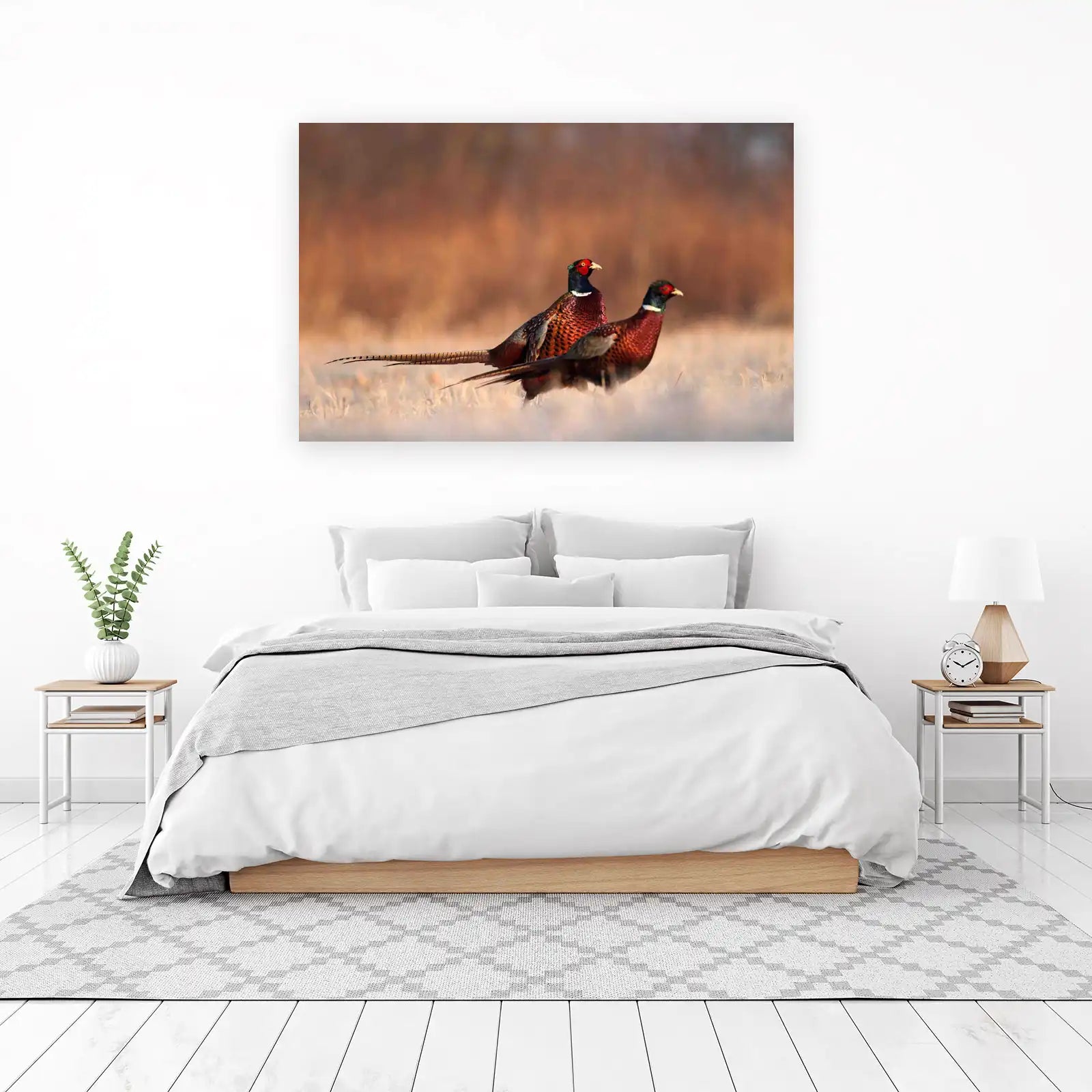 Majestic Pheasants in Golden Fields Wall Art