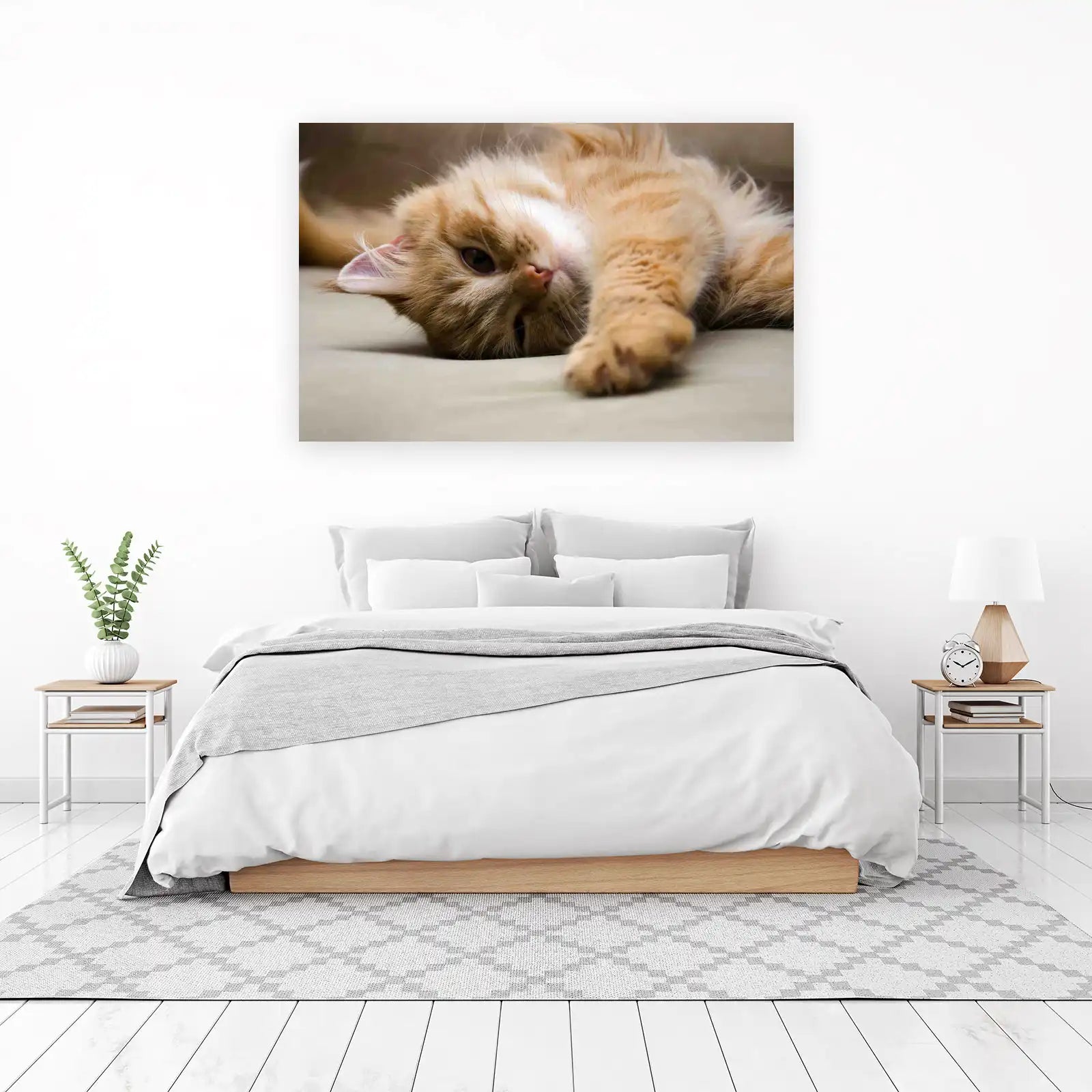 Adorable Ginger Cat Cozy Relaxation Wall Art