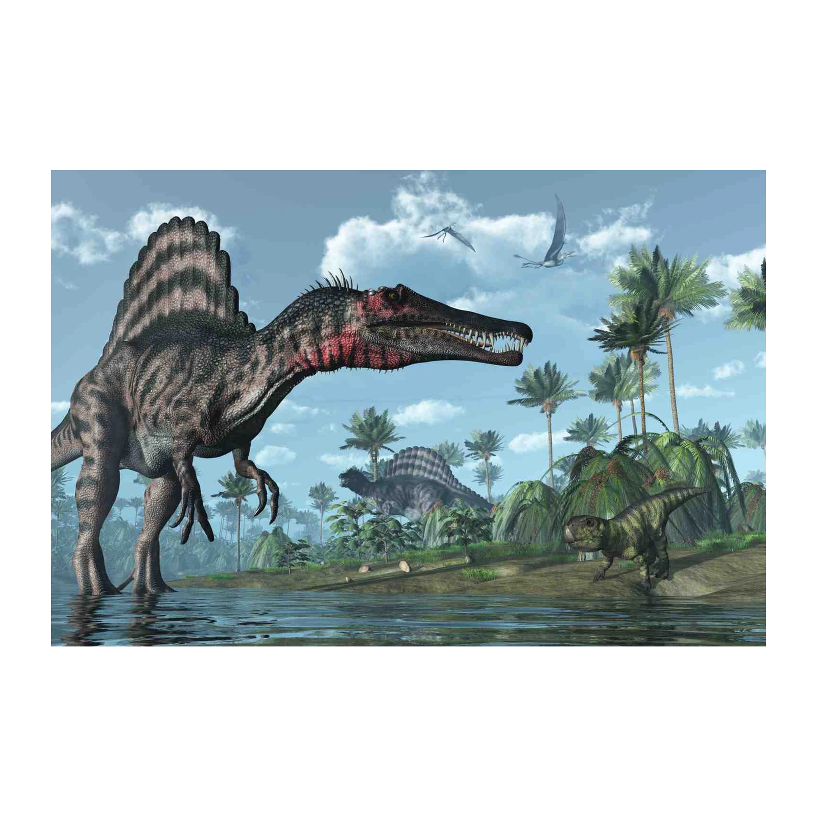 Majestic Spinosaurus Jungle Scene Wall Art