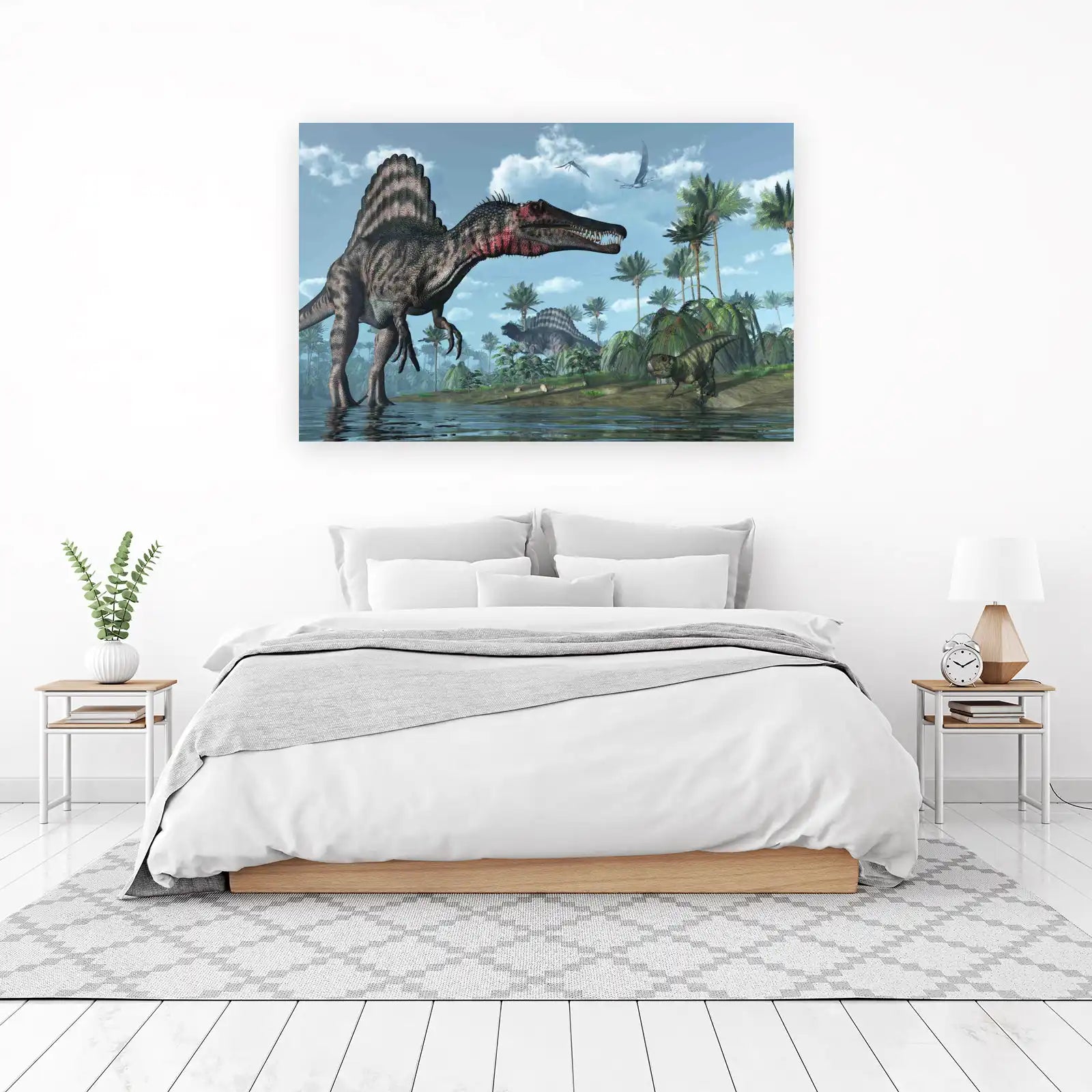 Majestic Spinosaurus Jungle Scene Wall Art