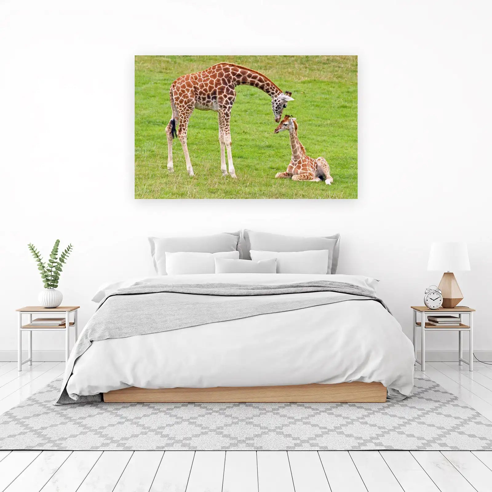 Gentle Giraffe Family Portrait Wall Art
