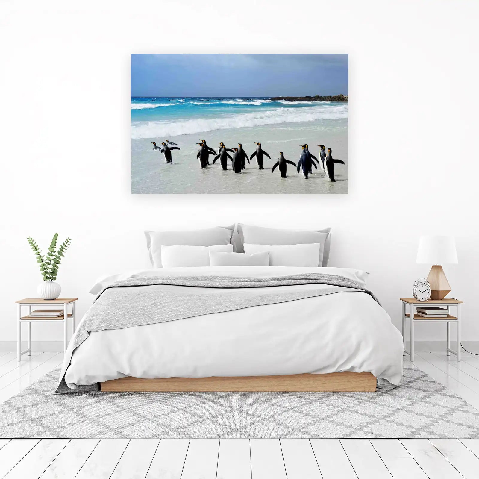 King Penguins Beach Scene Wall Art