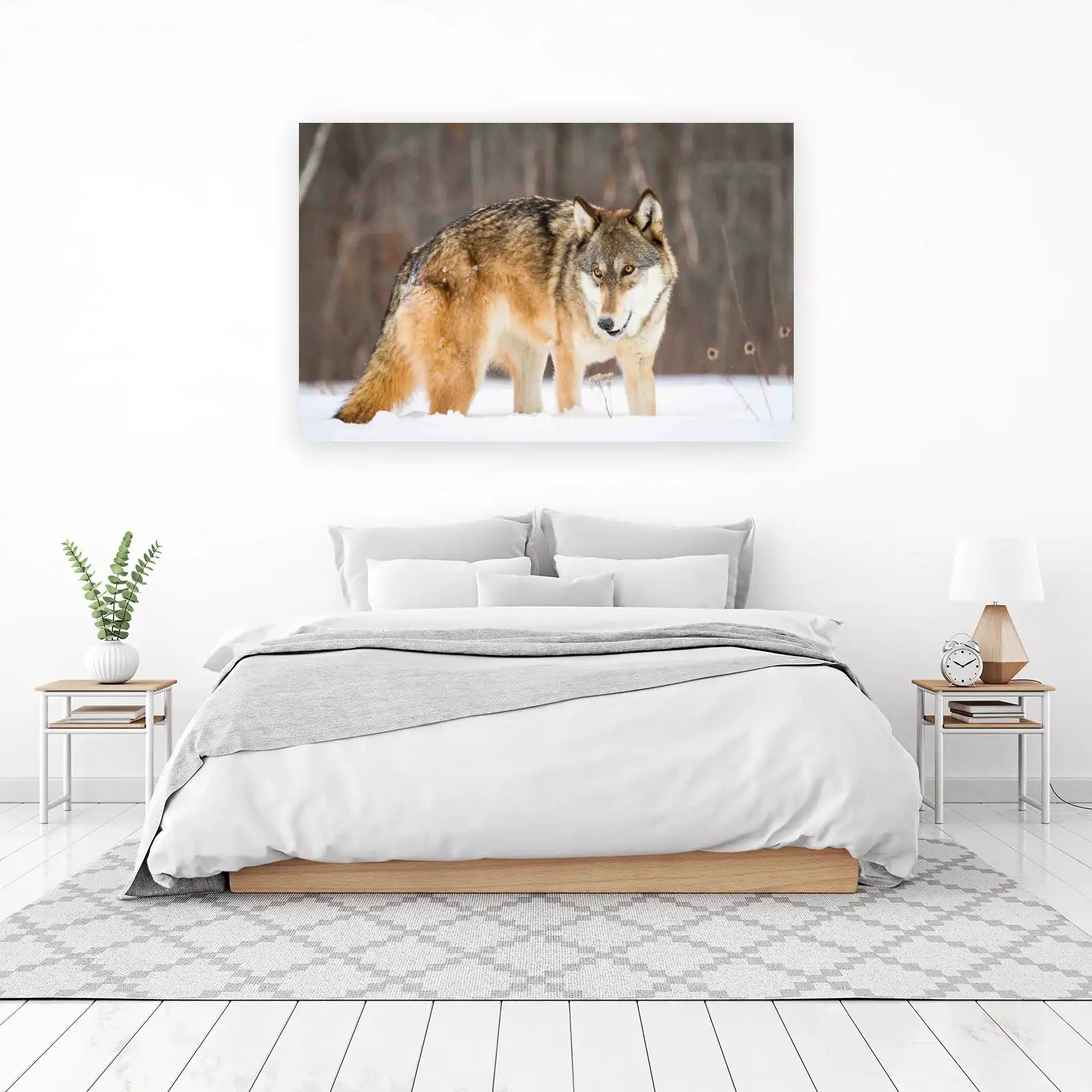Majestic Wolf in Snow Wall Art