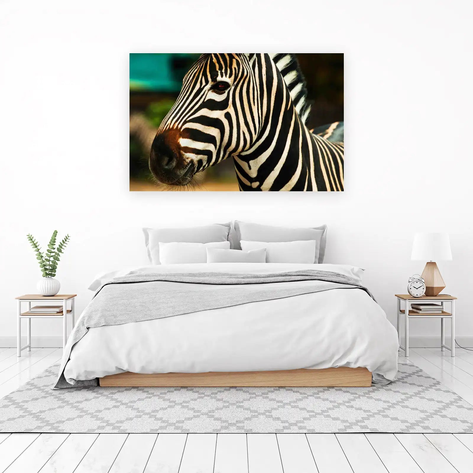 Bold Zebra Portrait Wall Art - Wildlife Decor