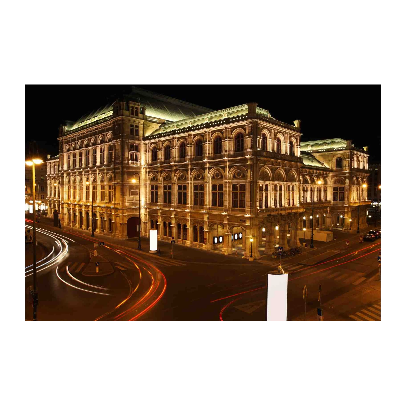 Vienna Opera House Night Cityscape Wall Art