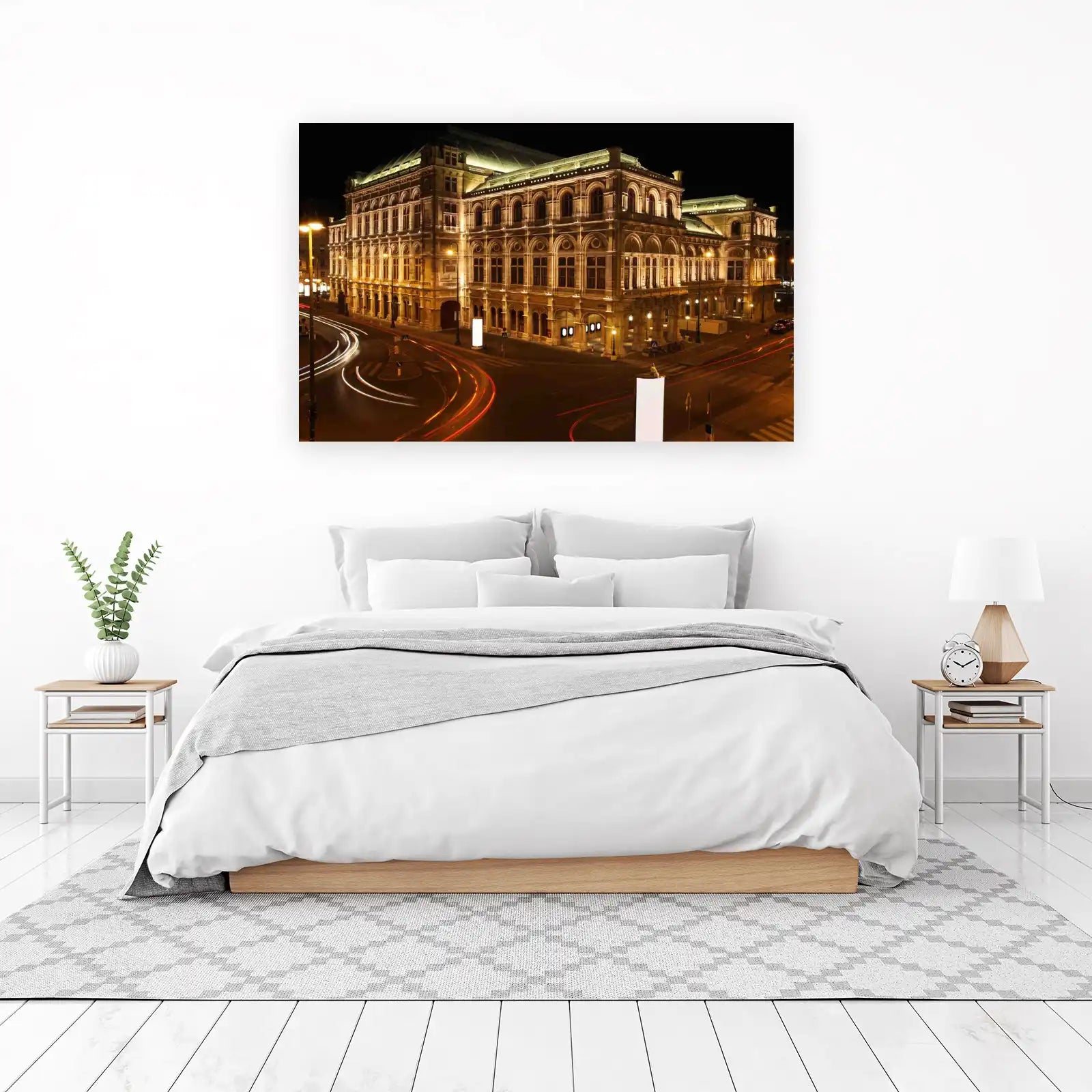Vienna Opera House Night Cityscape Wall Art