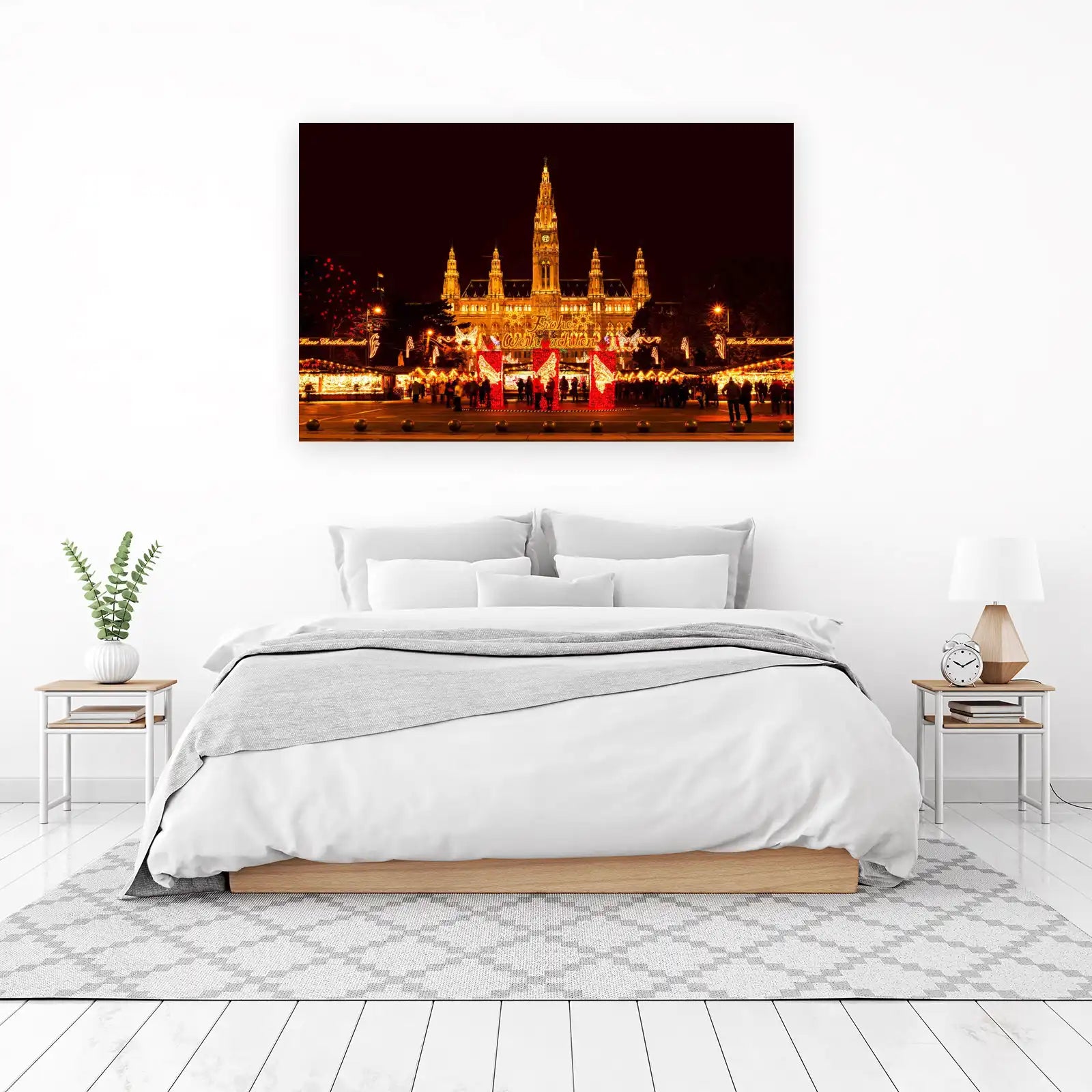 Vienna Christmas Market Nightscape Wall Art