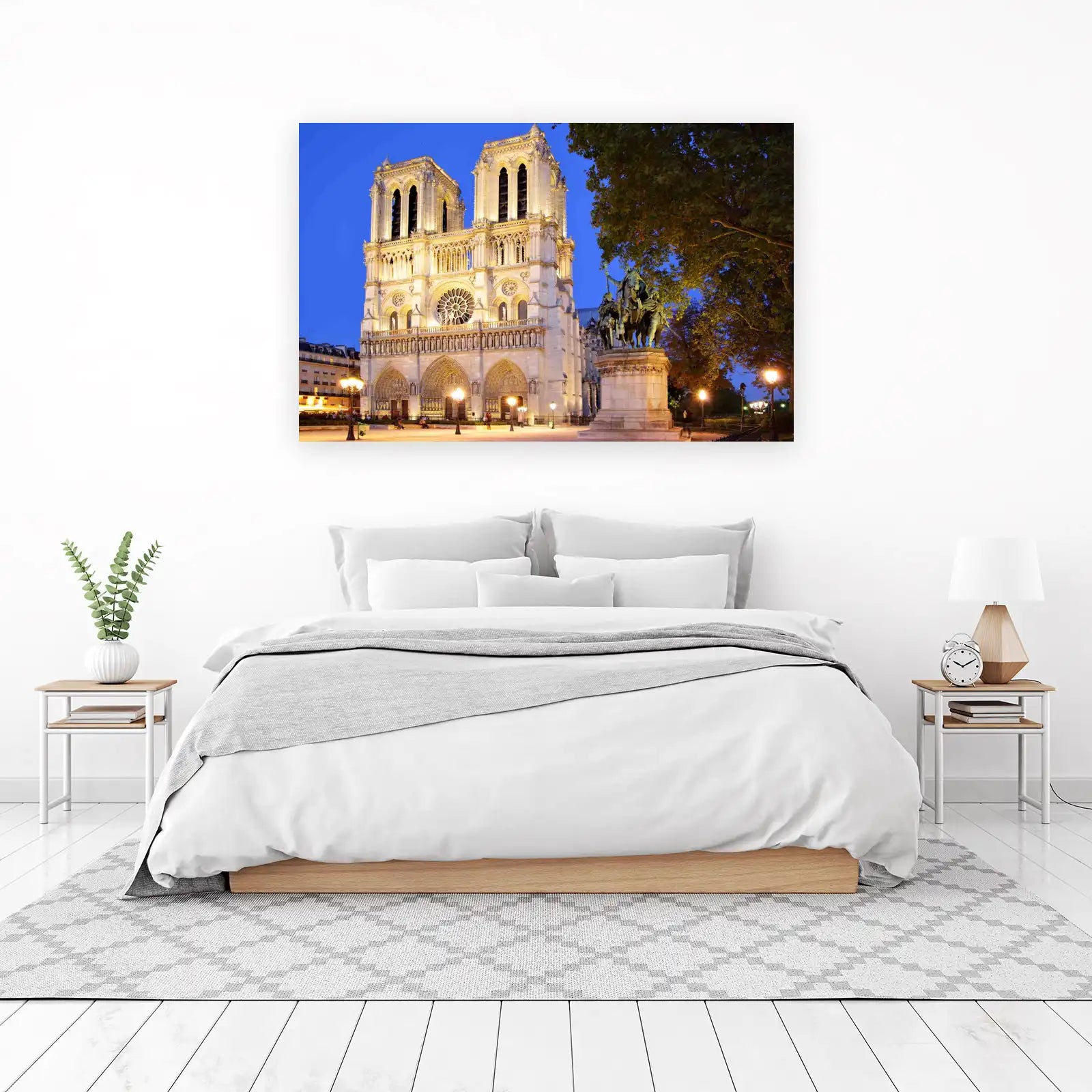 Majestic Notre Dame at Dusk Wall Art