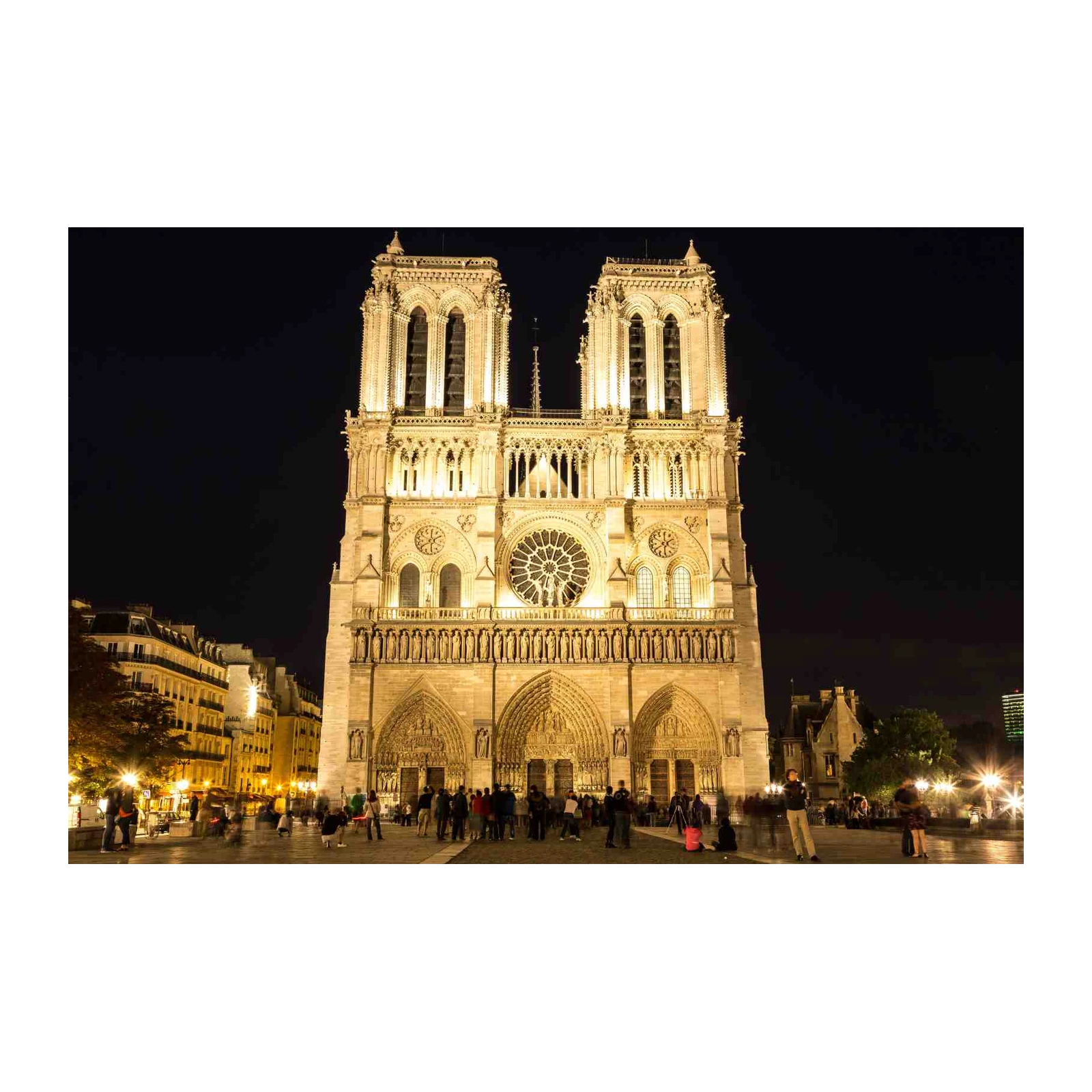 Notre Dame Cathedral Paris Night Wall Art