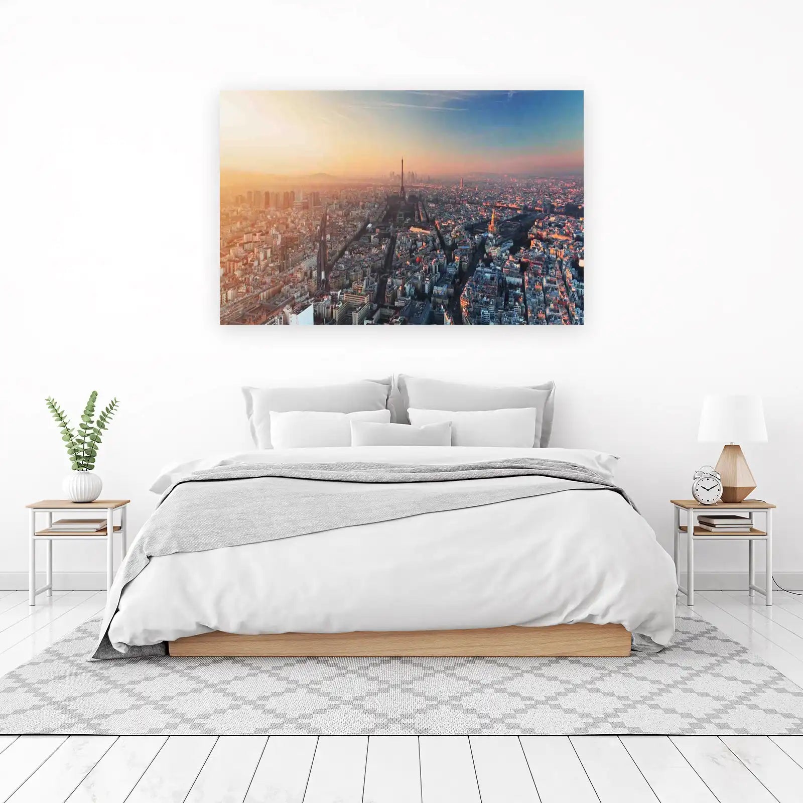 Parisian Sunset Eiffel Tower Panorama Wall Art