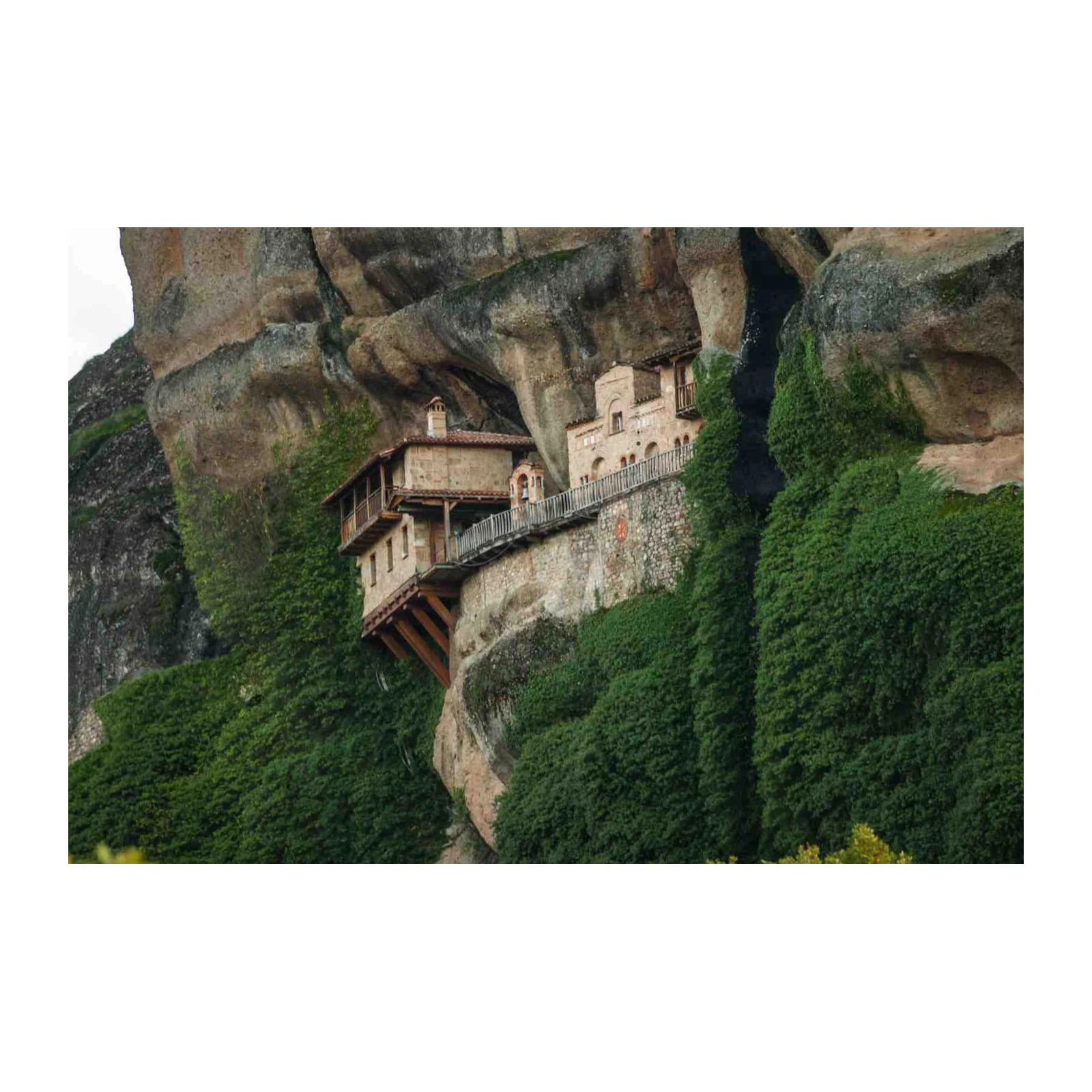 Monastery Cliffside Serenity Wall Art