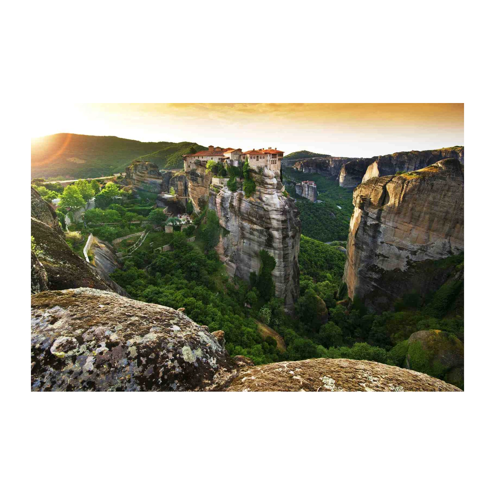 Meteora Monasteries Sunset Wall Art Wall Art