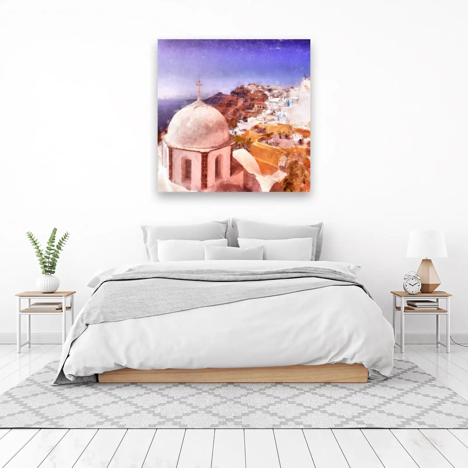 Santorini Village Wall Art | Aegean Paradise Art