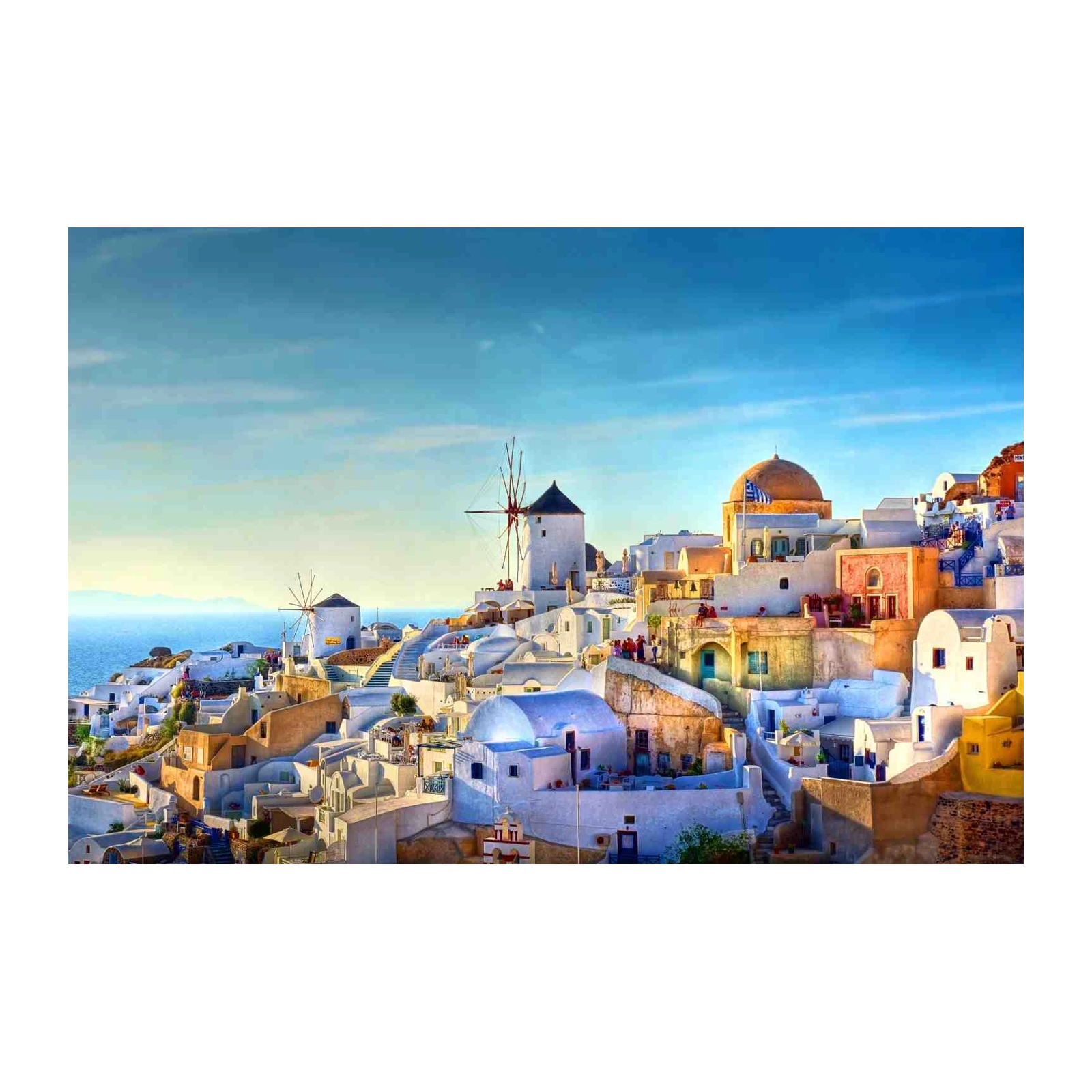 Santorini Village Landscape Wall Art