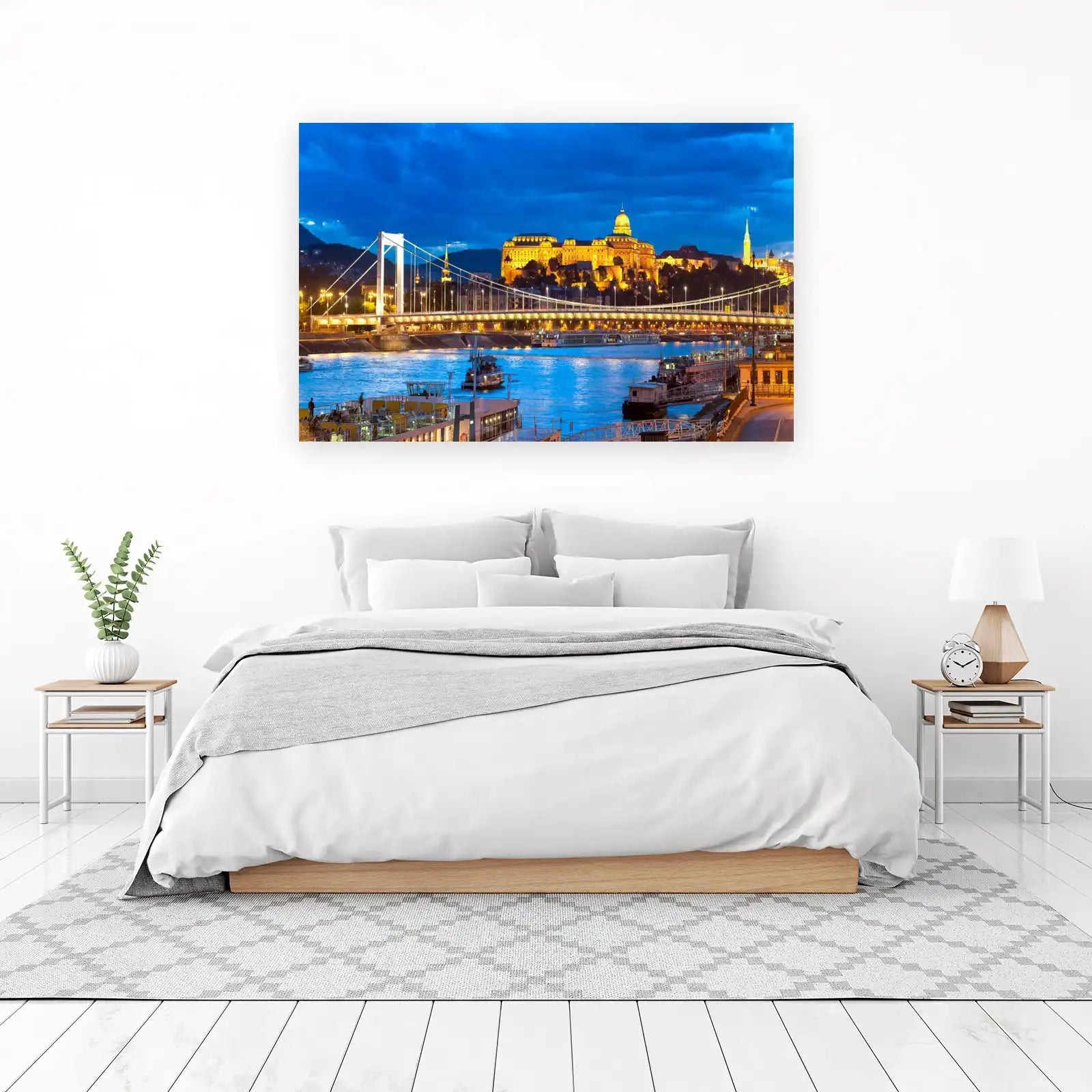 Budapest Danube Bridge Cityscape Wall Art