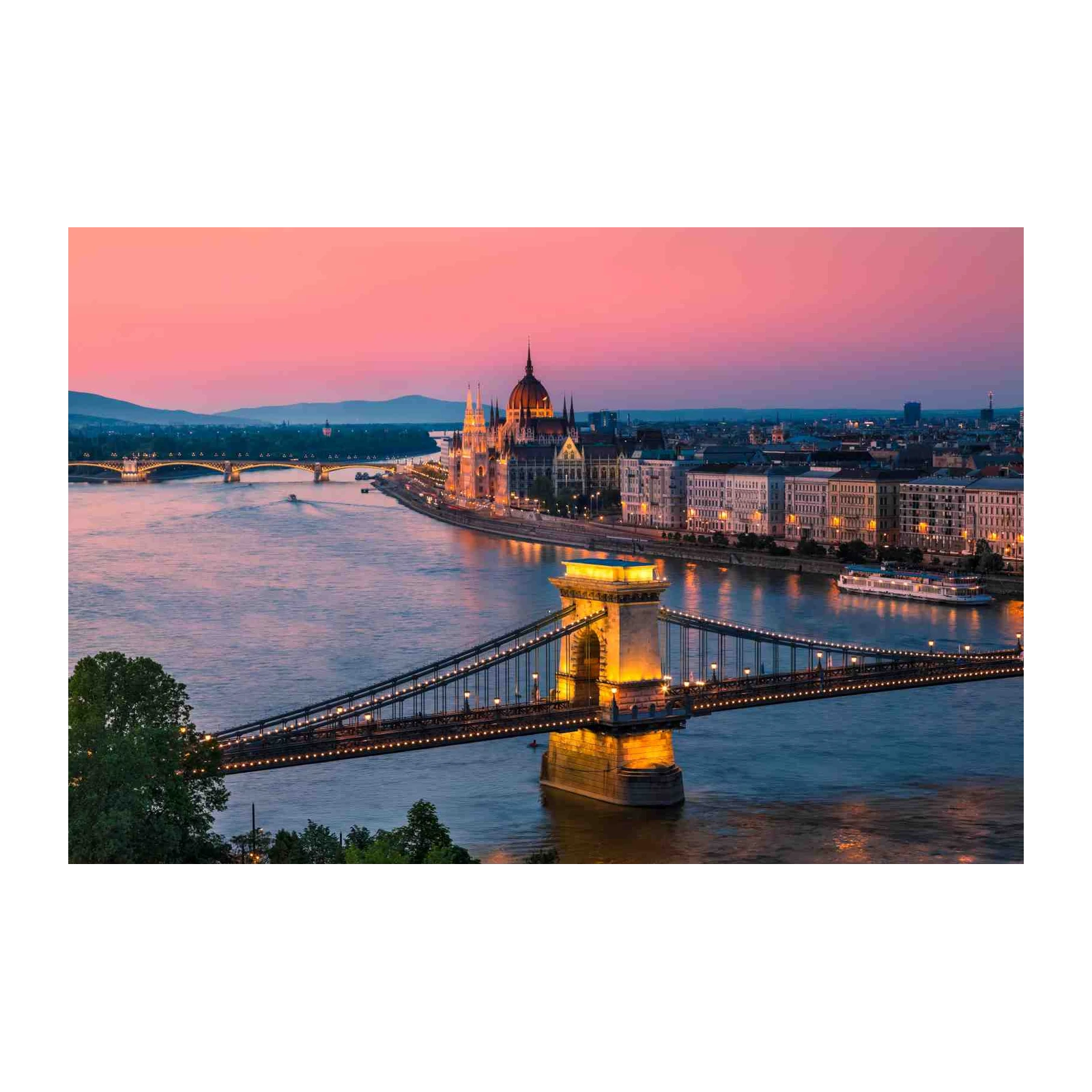 Budapest Chain Bridge Cityscape Wall Art