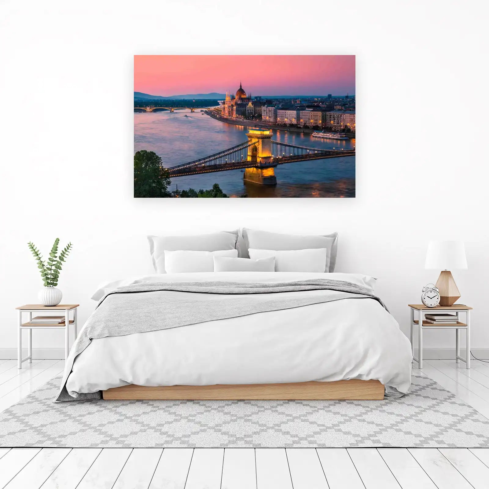 Budapest Chain Bridge Cityscape Wall Art