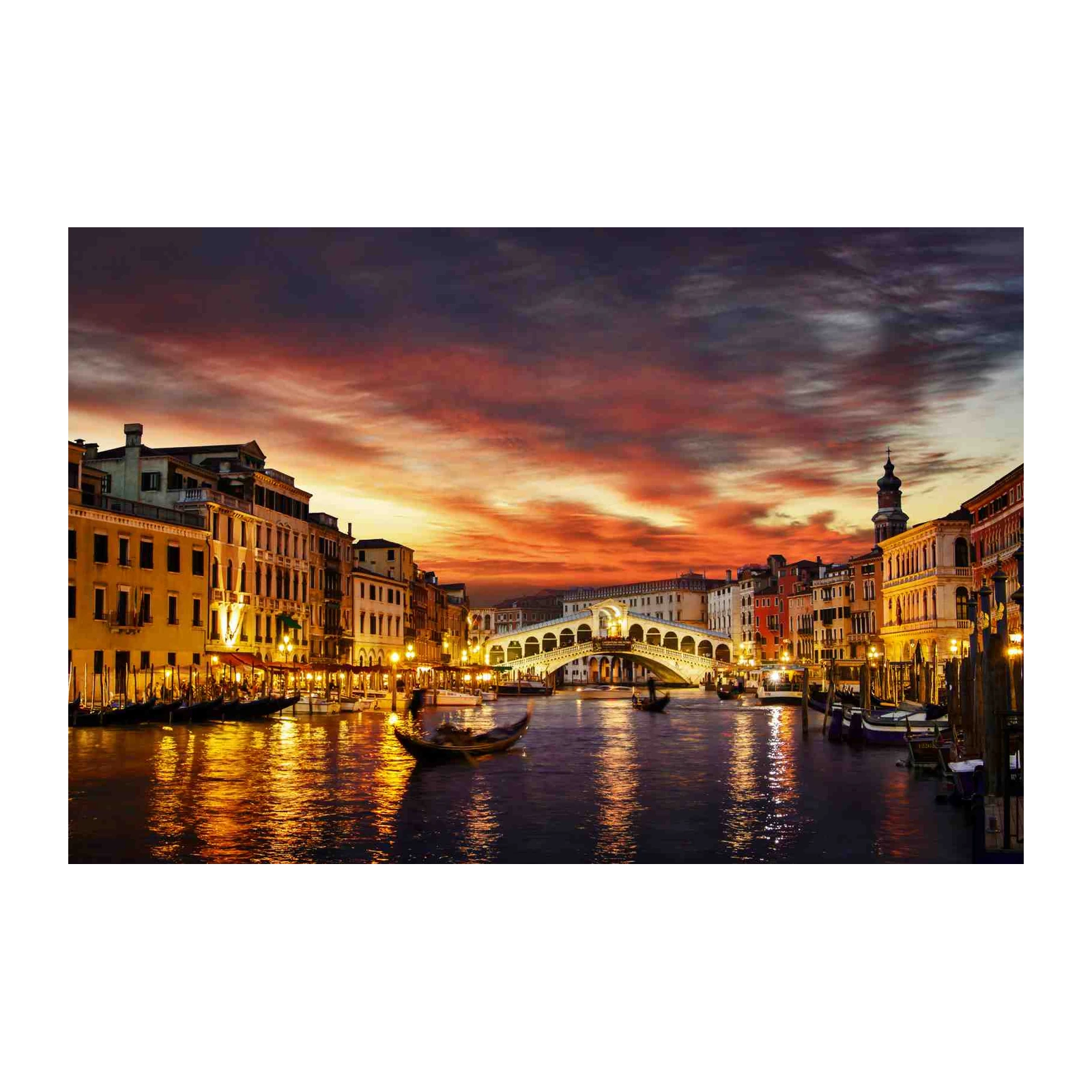 Venice Rialto Bridge Sunset Wall Art