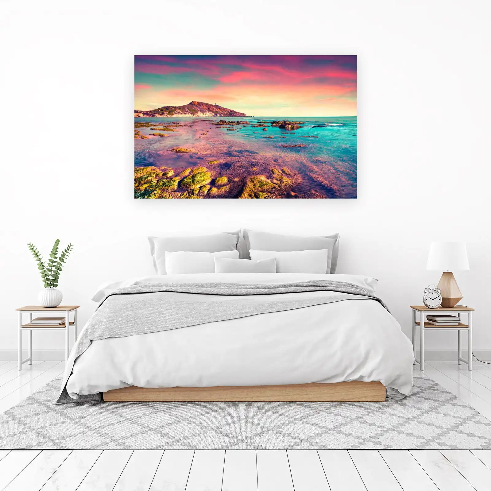 Vibrant Sunset Coastal Landscape Wall Art
