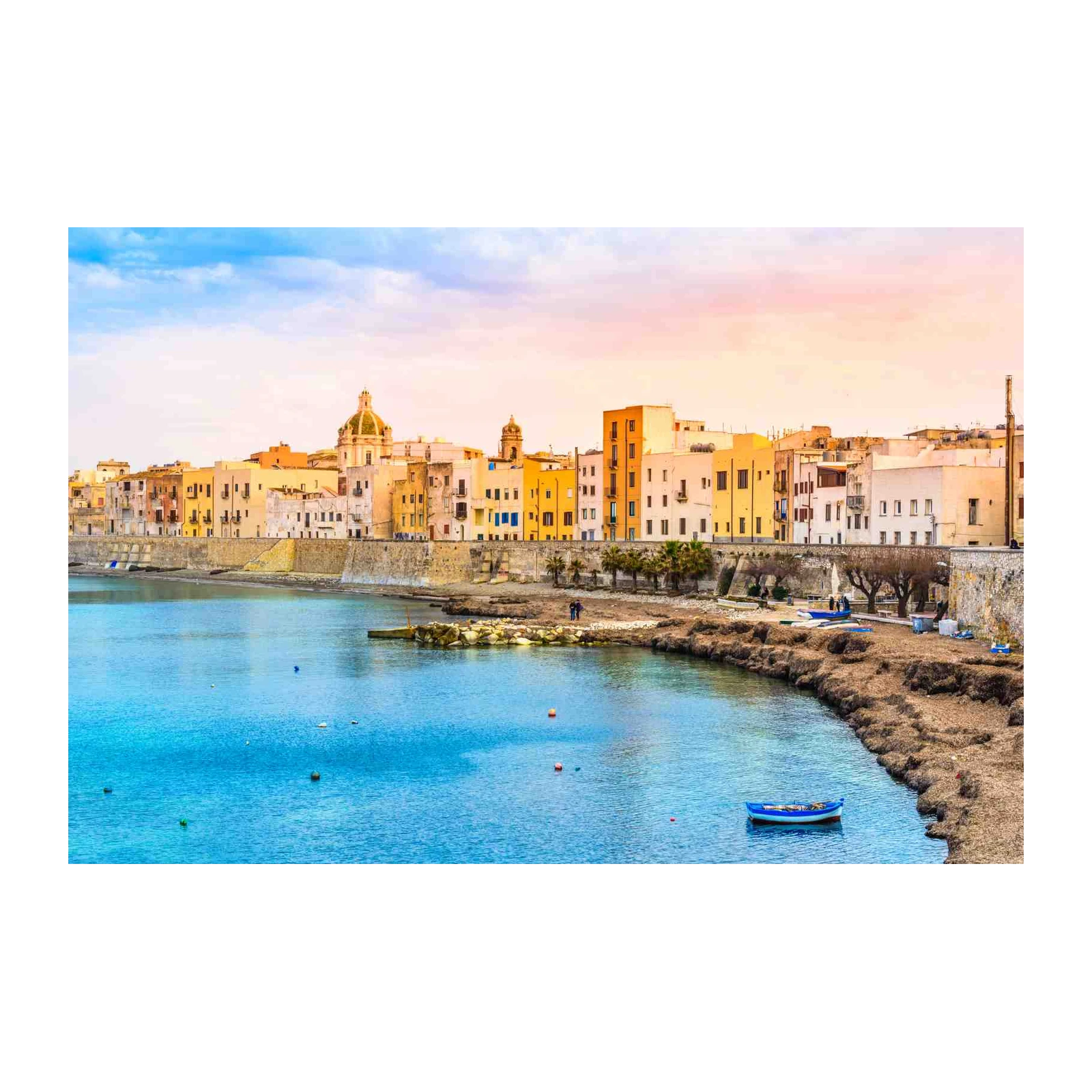 Coastal Italian Cityscape & Ocean Wall Art