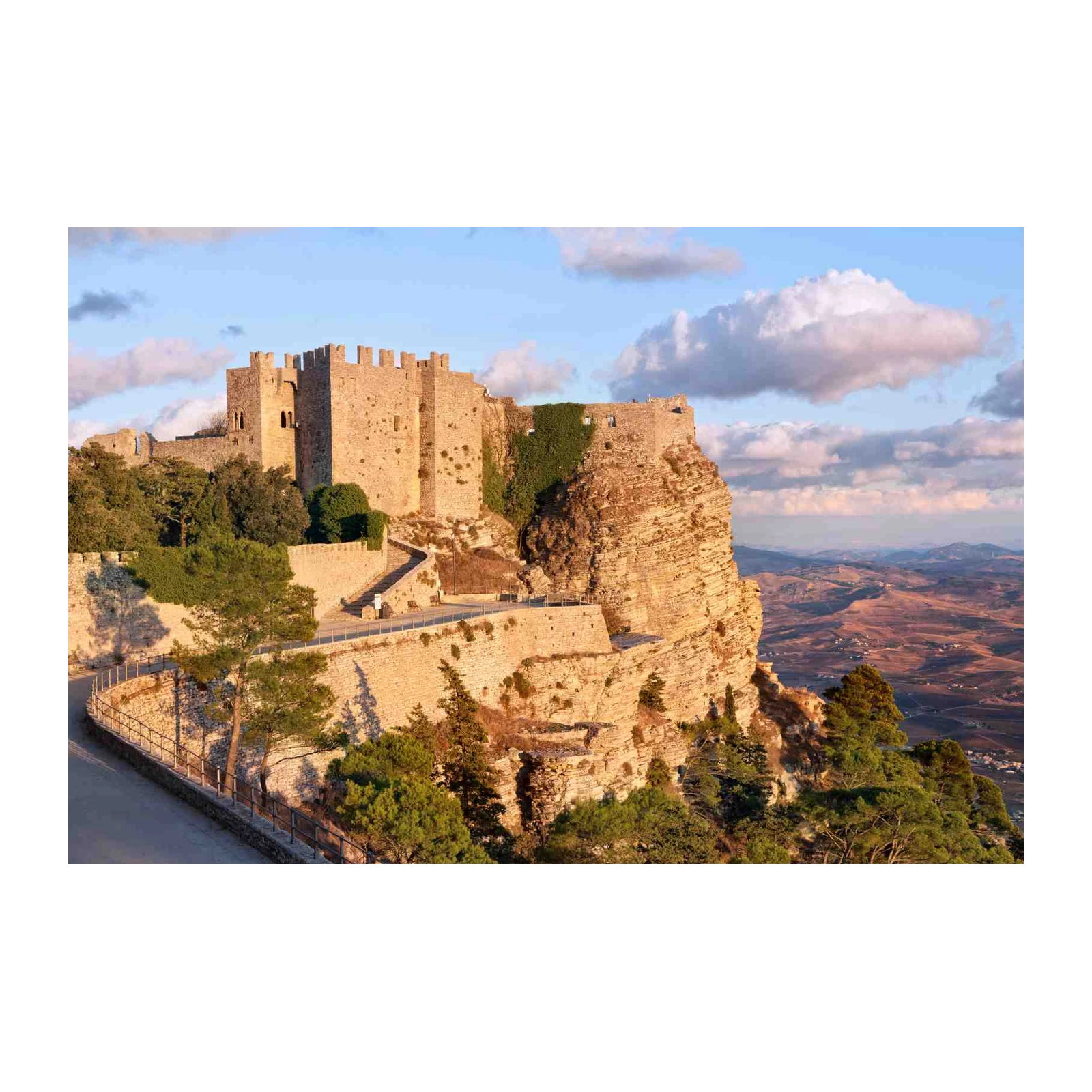 Epic Castle on Cliffside Landscape Wall Art