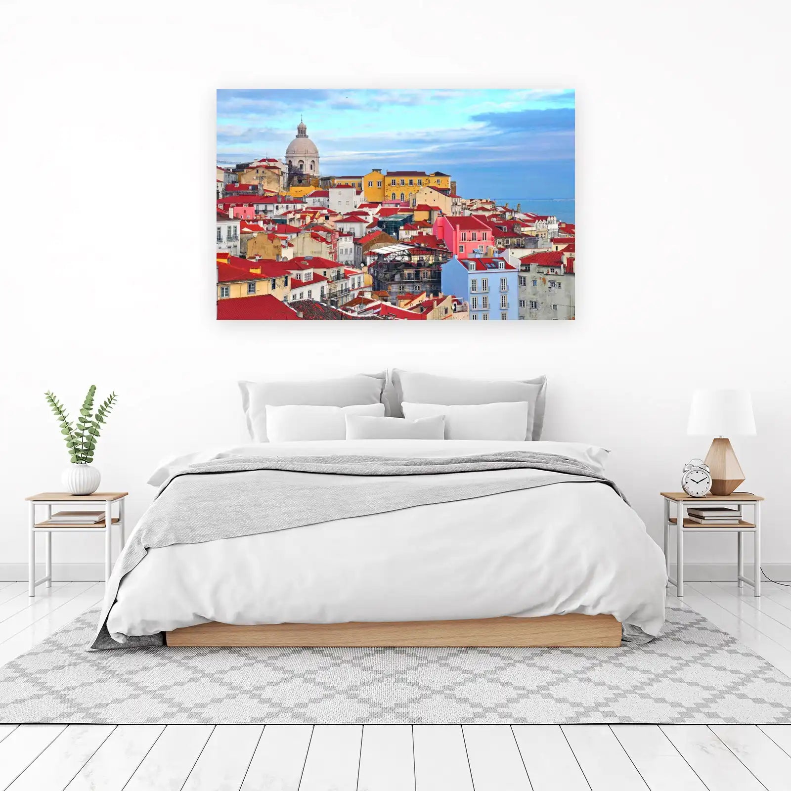 Vibrant Lisbon Rooftops Cityscape Wall Art