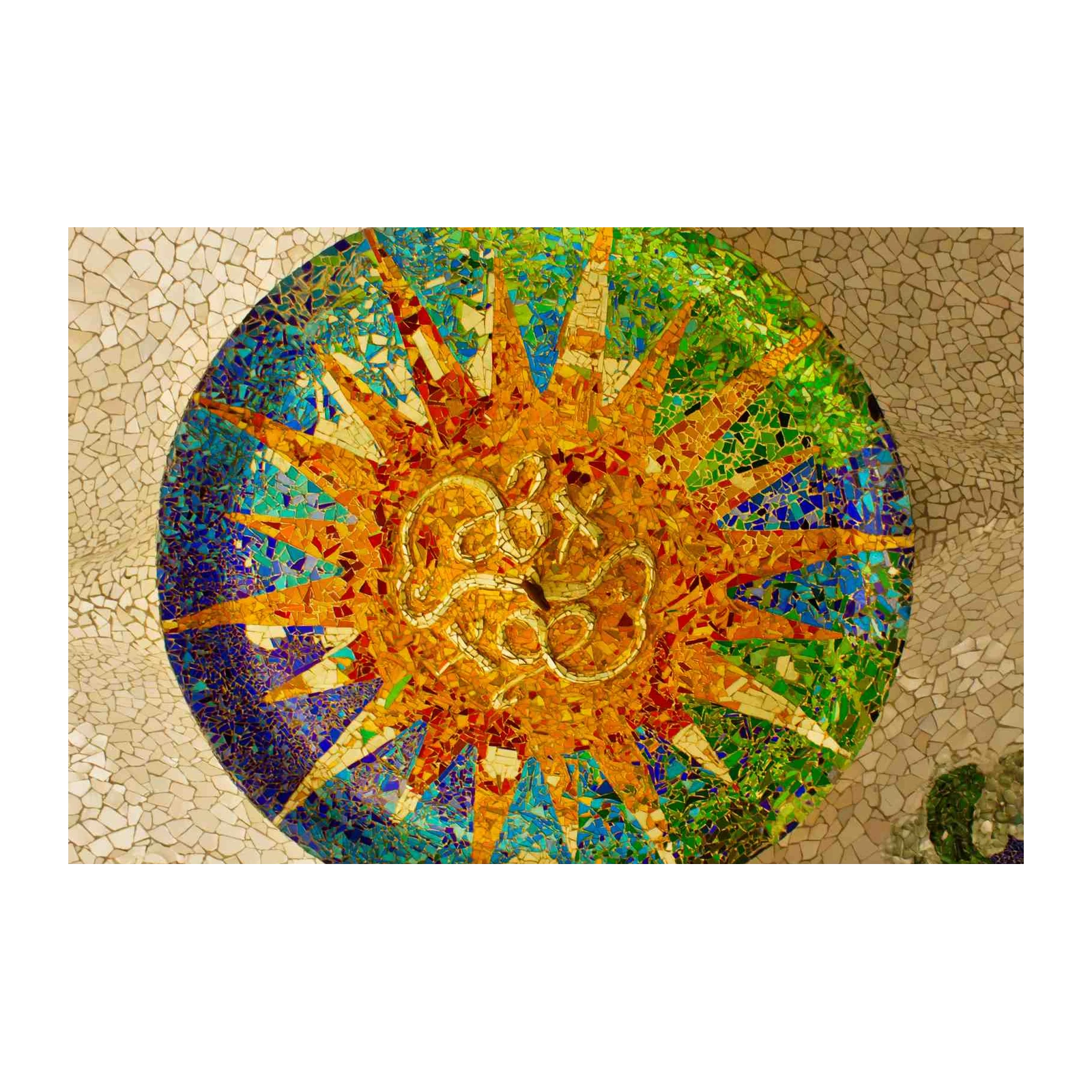 Vibrant Sun Mosaic Artwork Wall Art