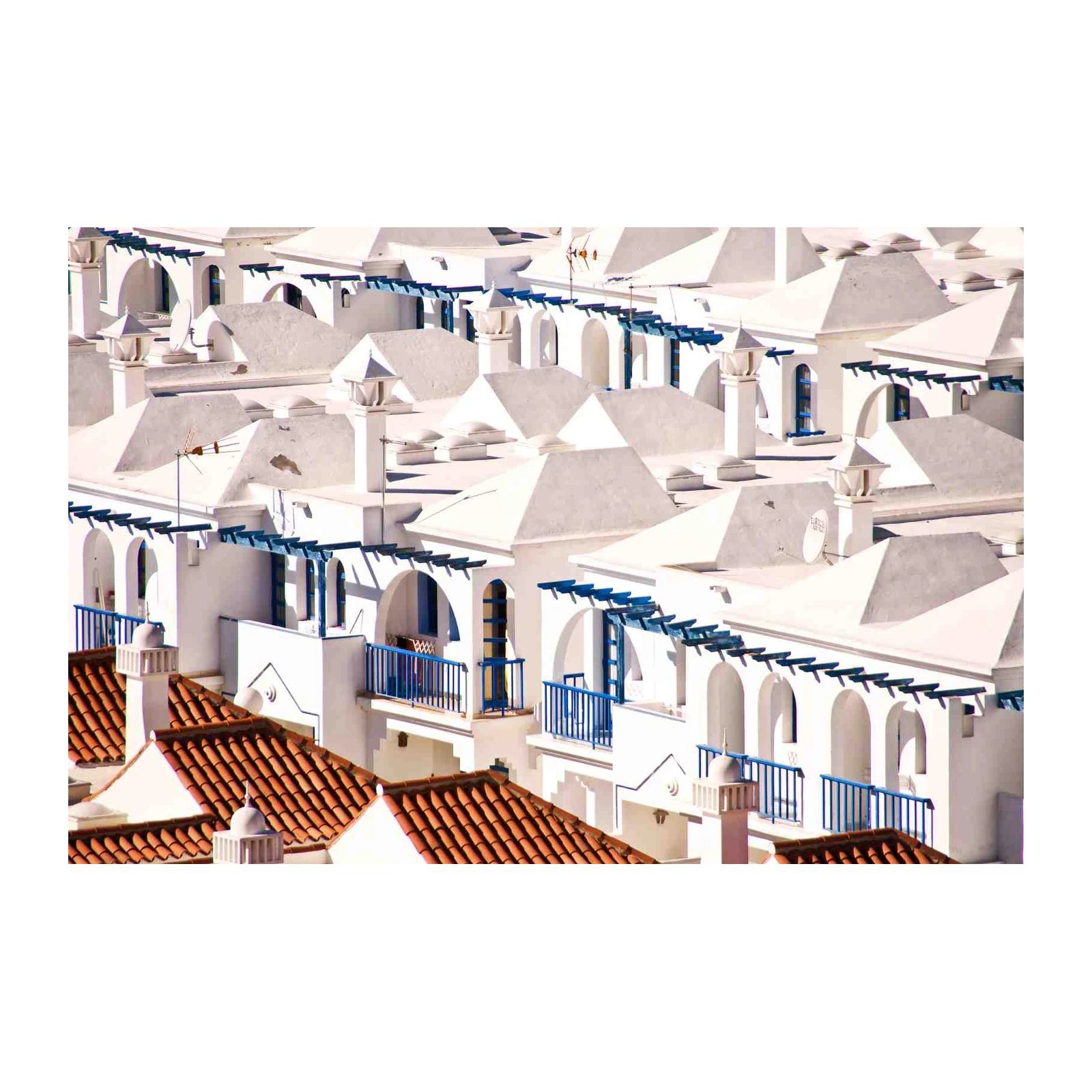 Mediterranean White Rooftops Wall Art