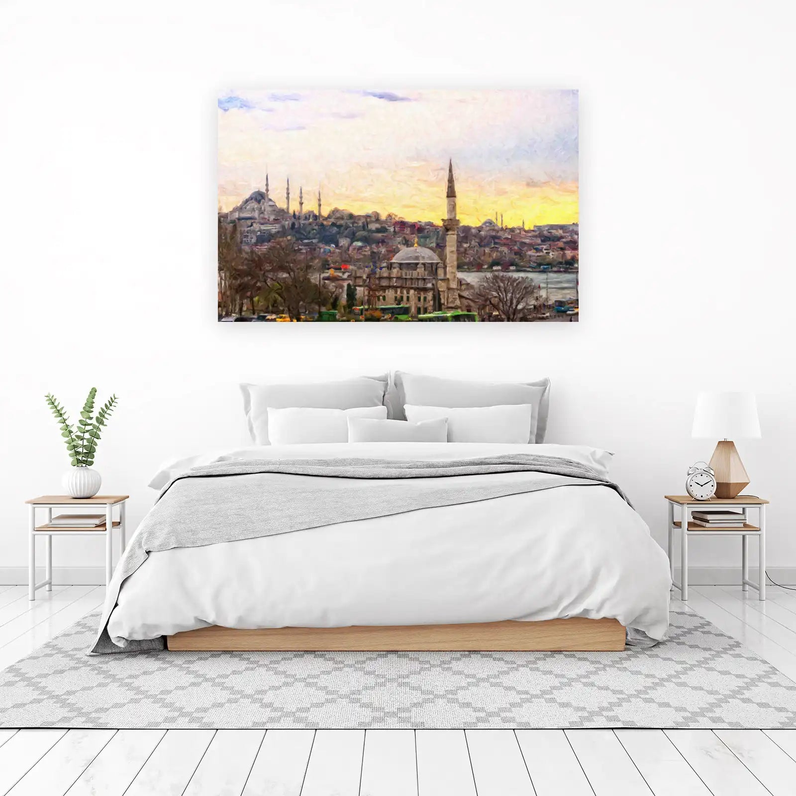Istanbul Skyline Oil Painting Wall Art