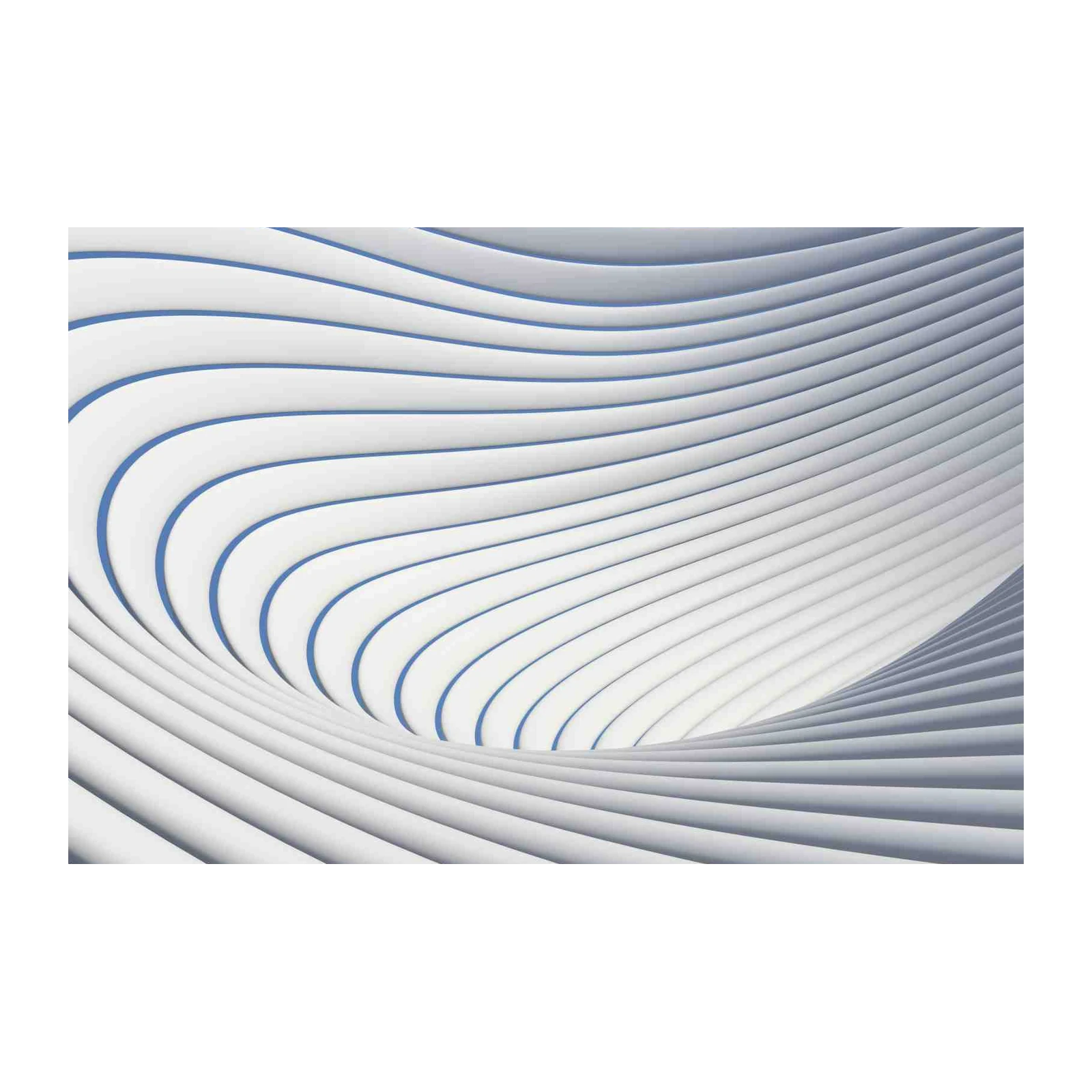 Abstract Waves White & Blue Wall Art