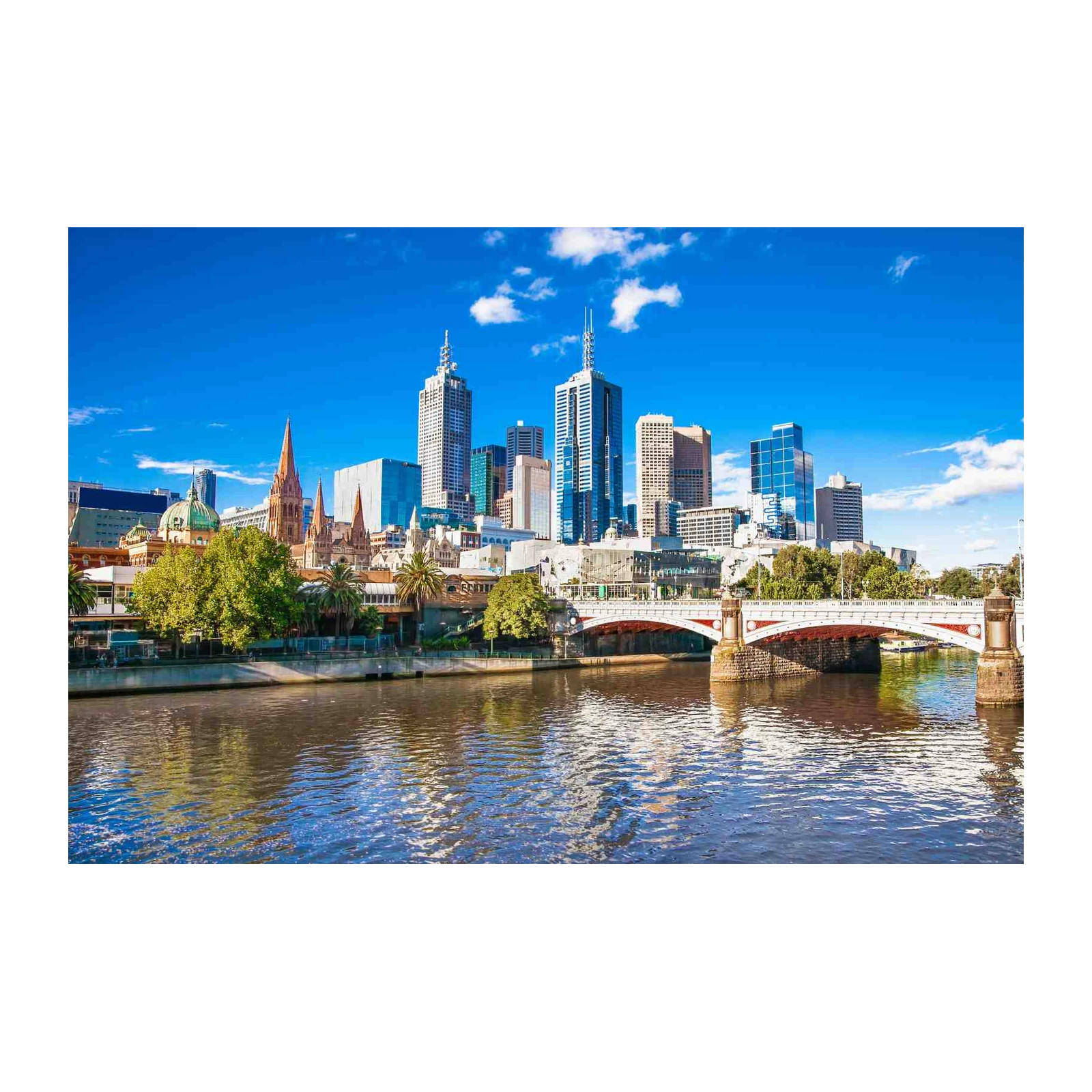 Melbourne Cityscape River View Wall Art