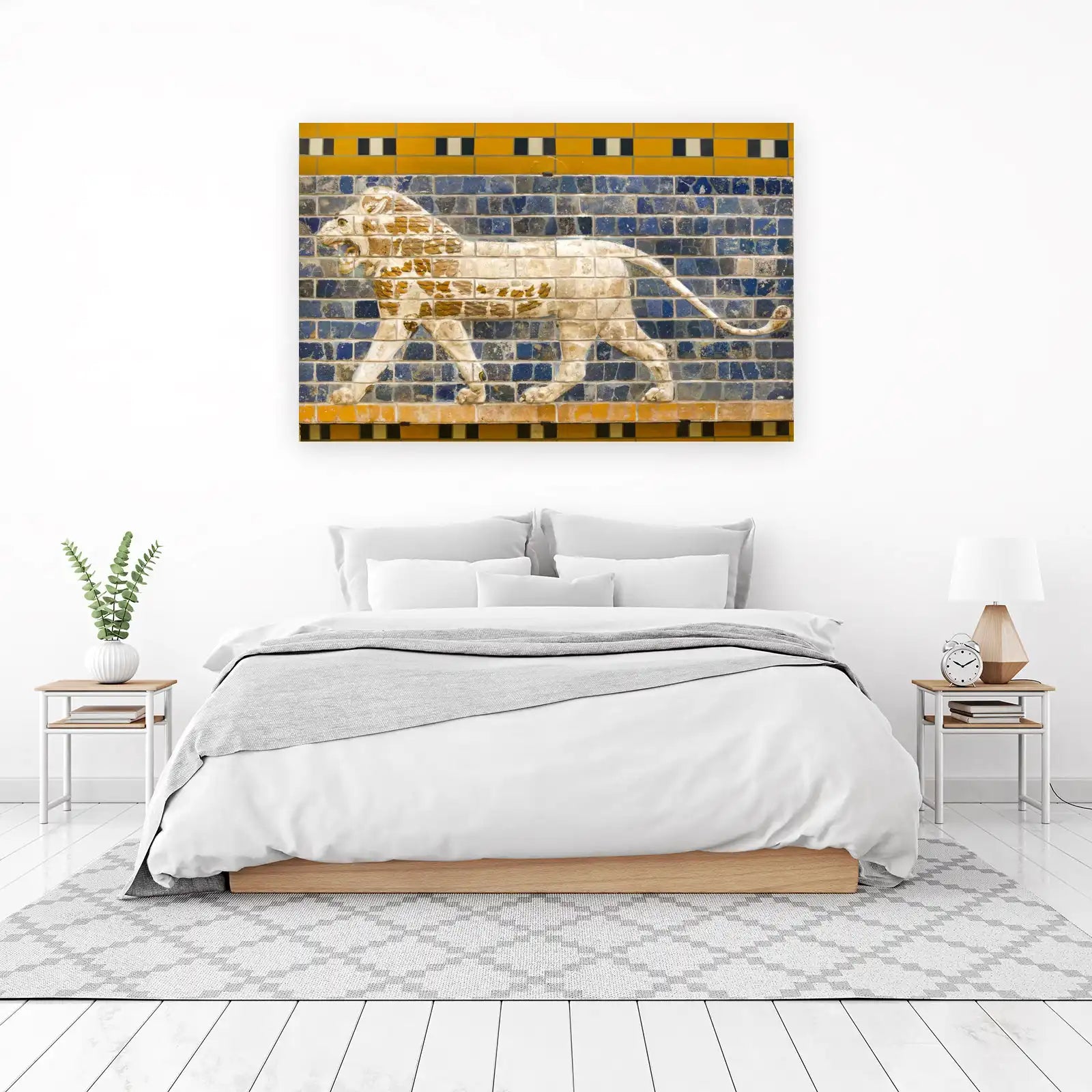 Majestic Lion Ancient Relief Wall Art