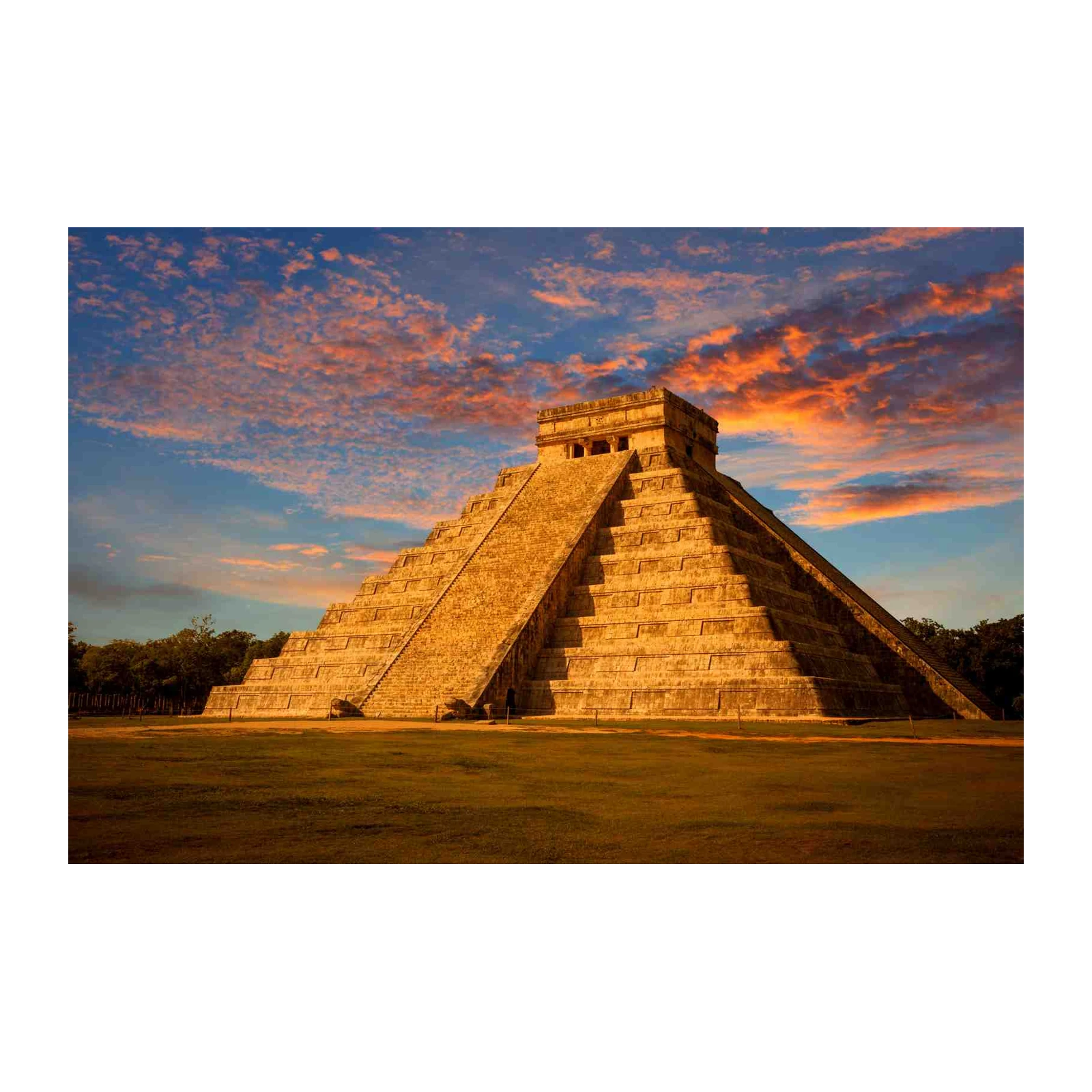 Majestic Chichen Itza Sunset Wall Art
