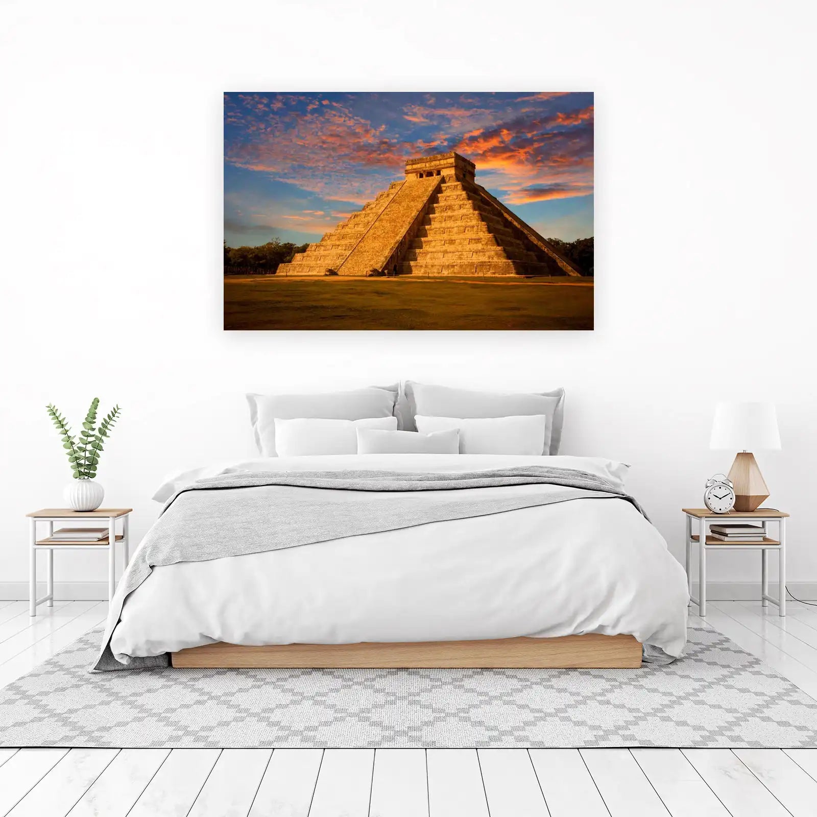 Majestic Chichen Itza Sunset Wall Art