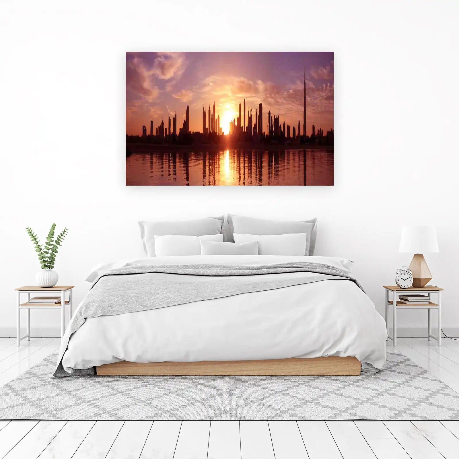 Dubai Skyline Sunset Panorama Wall Art
