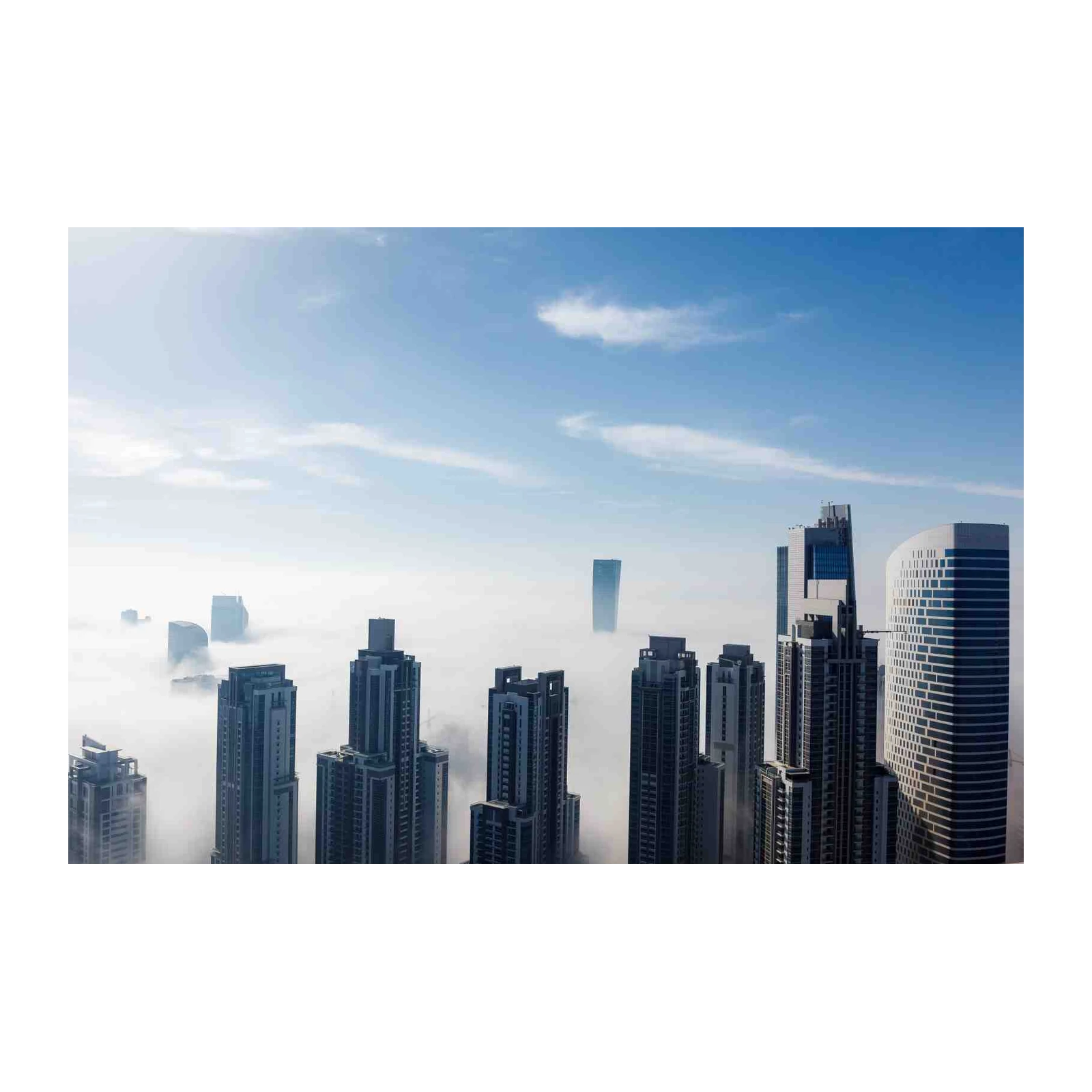 Misty Metropolis Skyline Wall Art