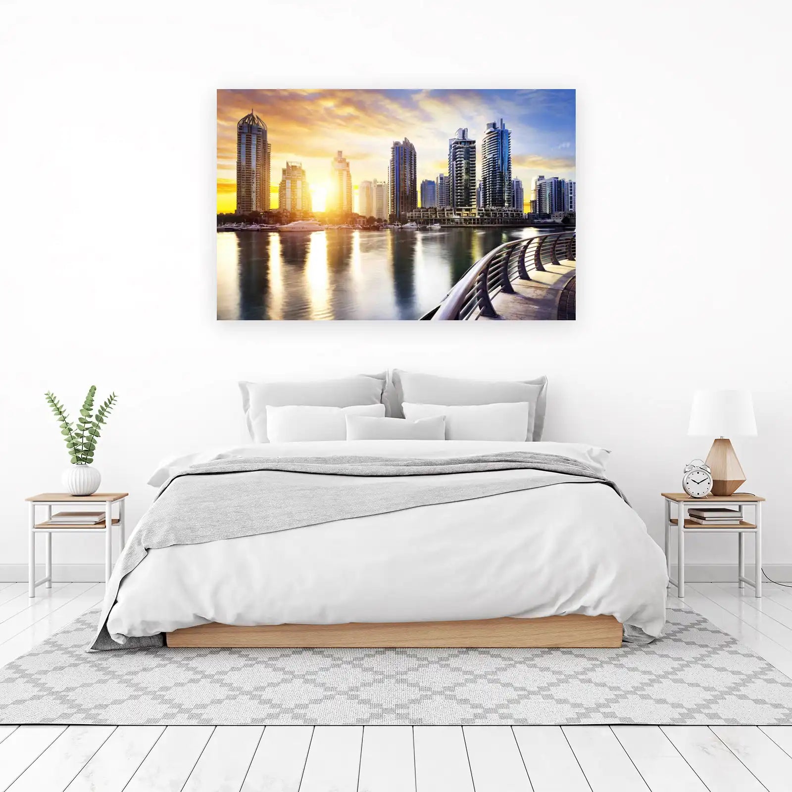 Dubai Marina Sunset Skyline Wall Art