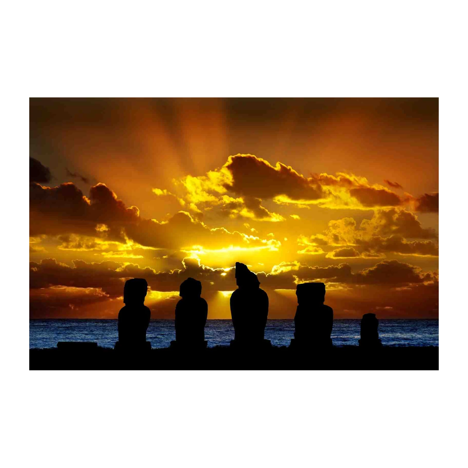 Easter Island Moai Sunset Wall Art