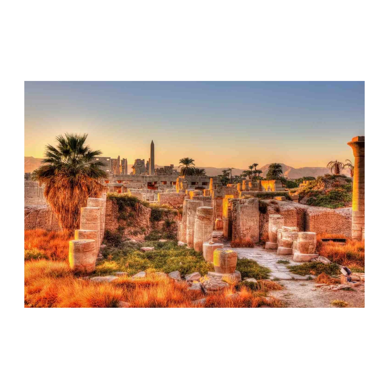 Ancient Egyptian Temple Sunset Wall Art