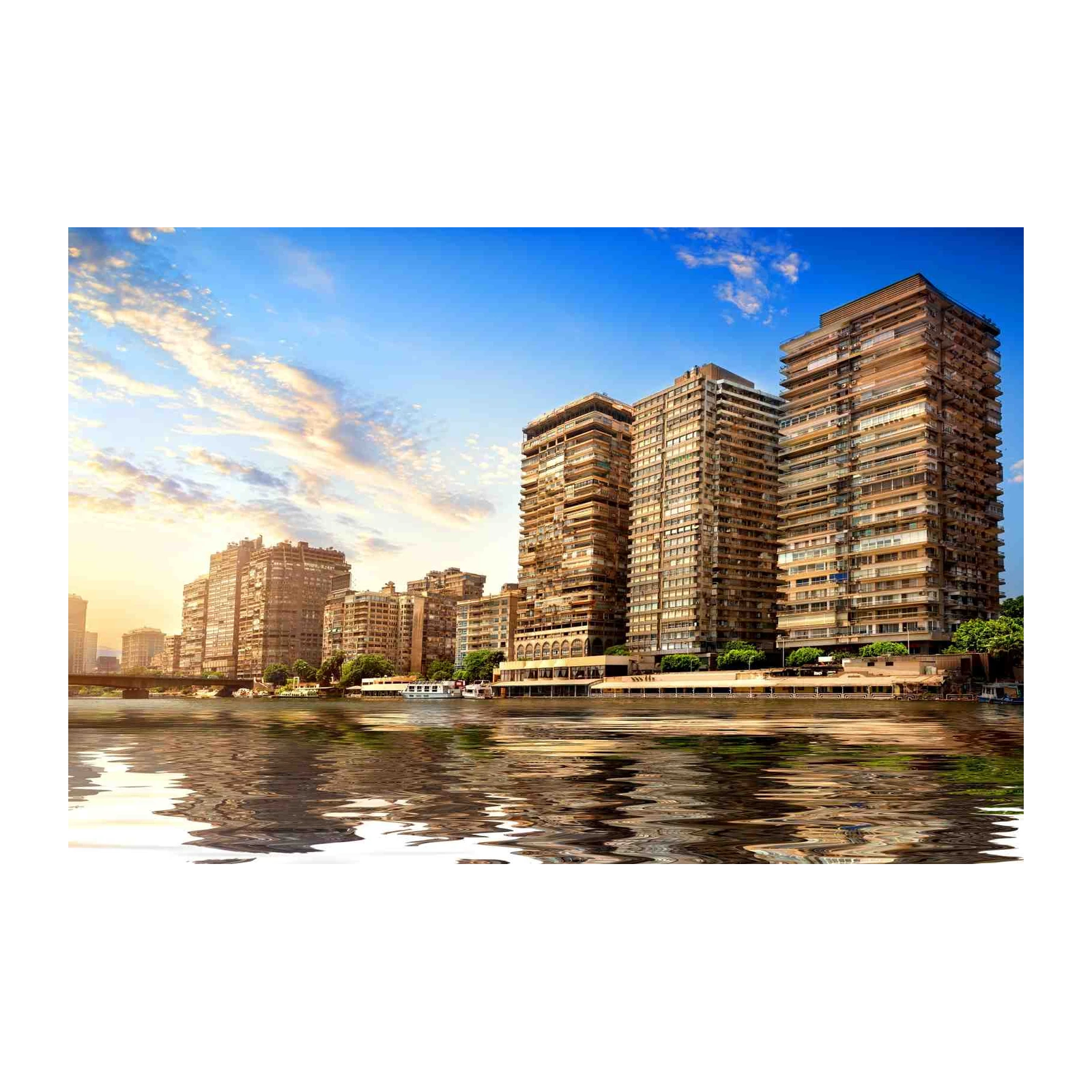 Nile Cityscape: Golden Hour River View Wall Art