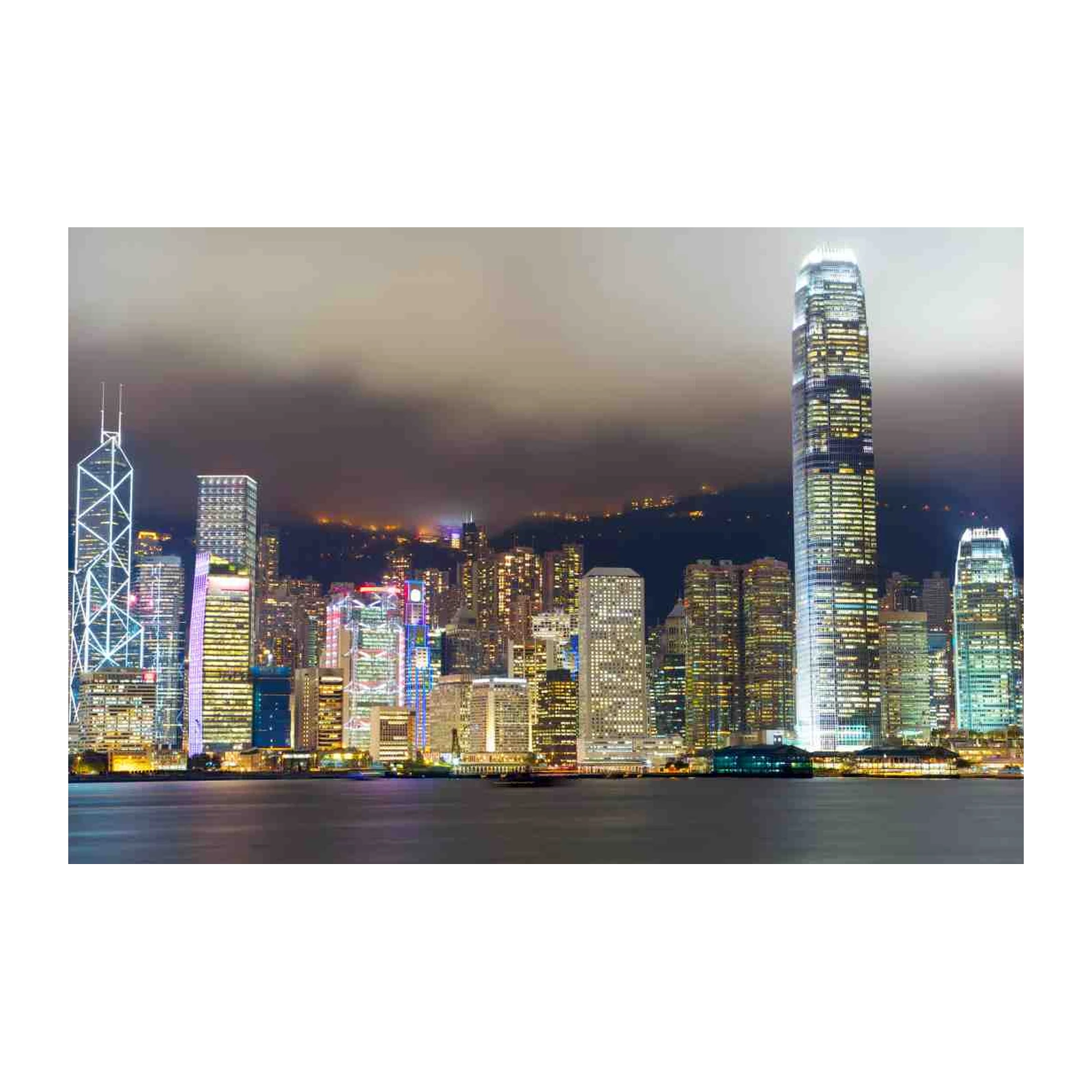 Hong Kong Skyline at Night Wall Art