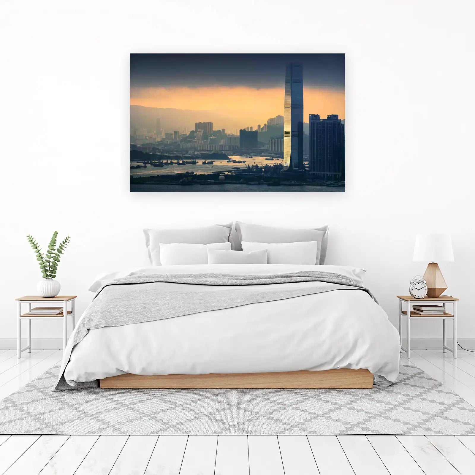Hong Kong Skyline Sunset Wall Art