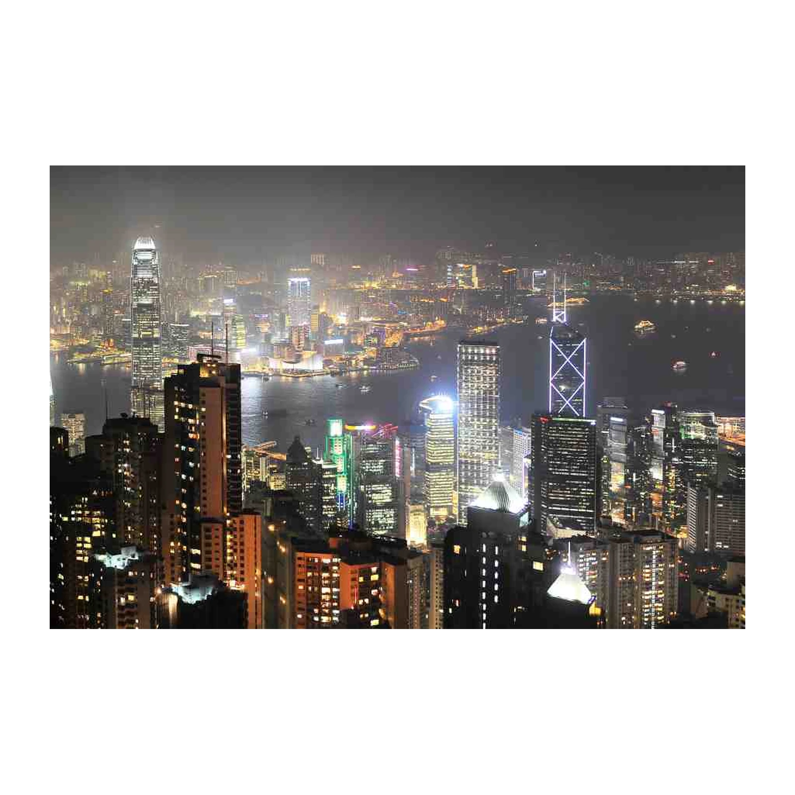 Hong Kong Skyline Night Cityscape Wall Art
