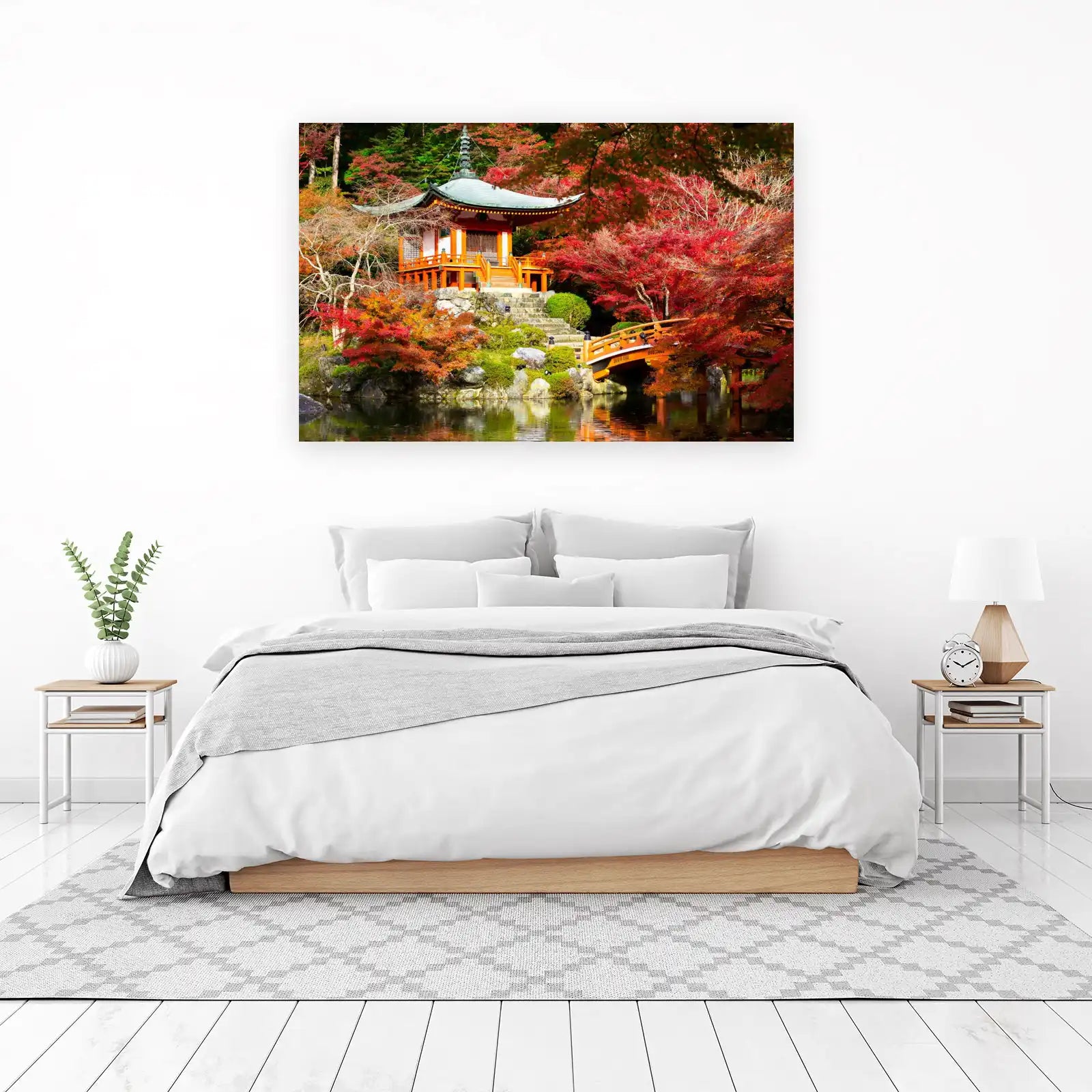 Serene Japanese Pagoda Autumn Wall Art