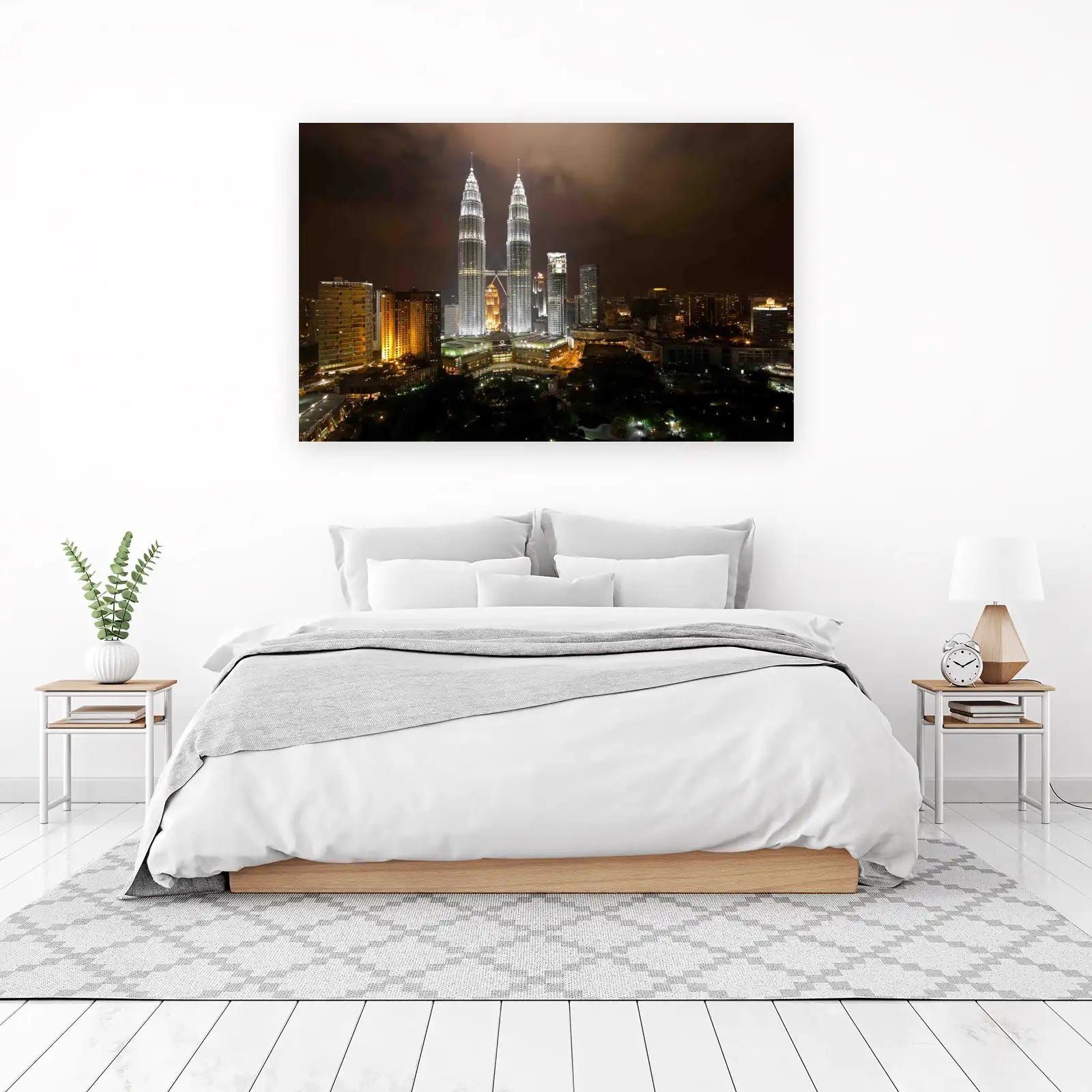 Majestic Petronas Towers Night Skyline Wall Art