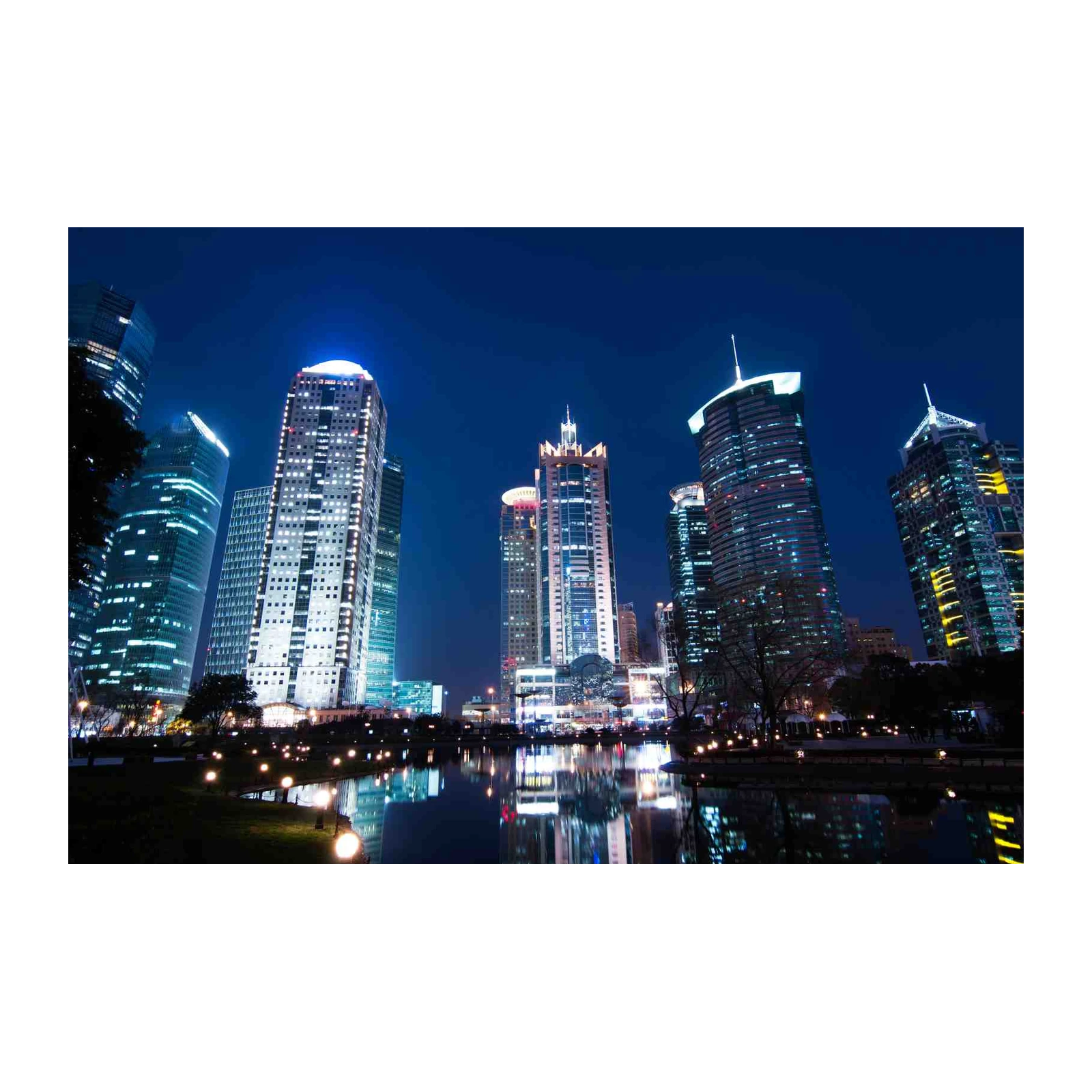 Modern Cityscape Night View Wall Art