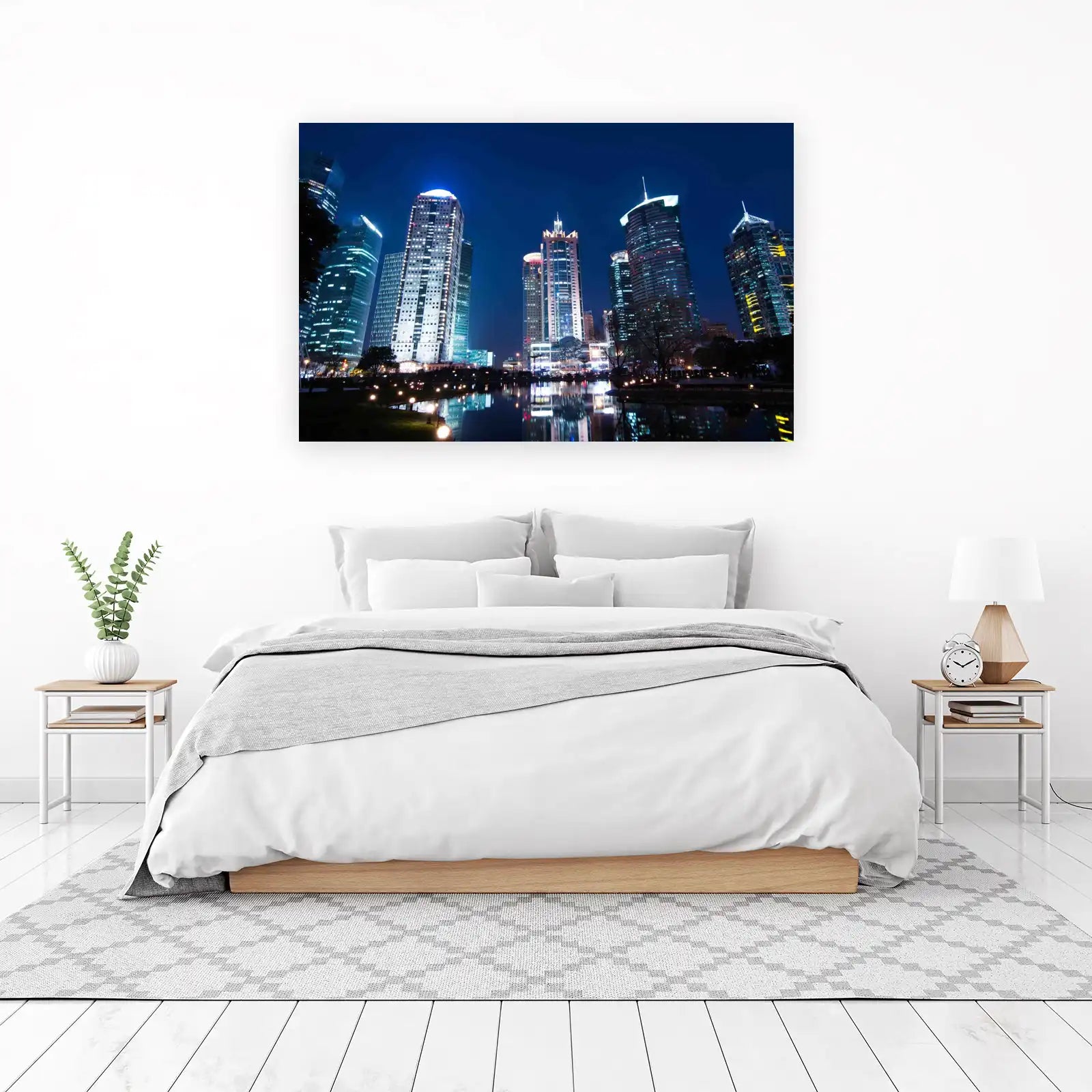 Modern Cityscape Night View Wall Art