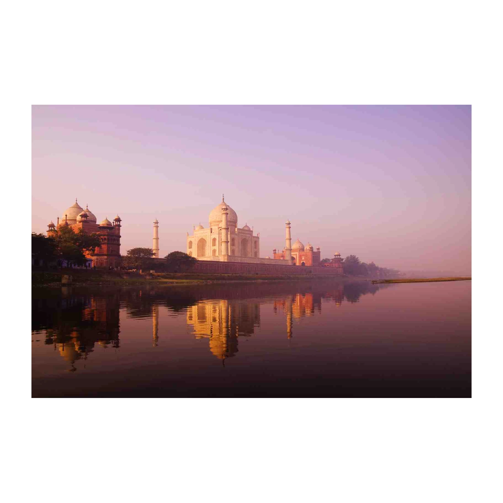 Serene Taj Mahal Sunrise Reflection Wall Art